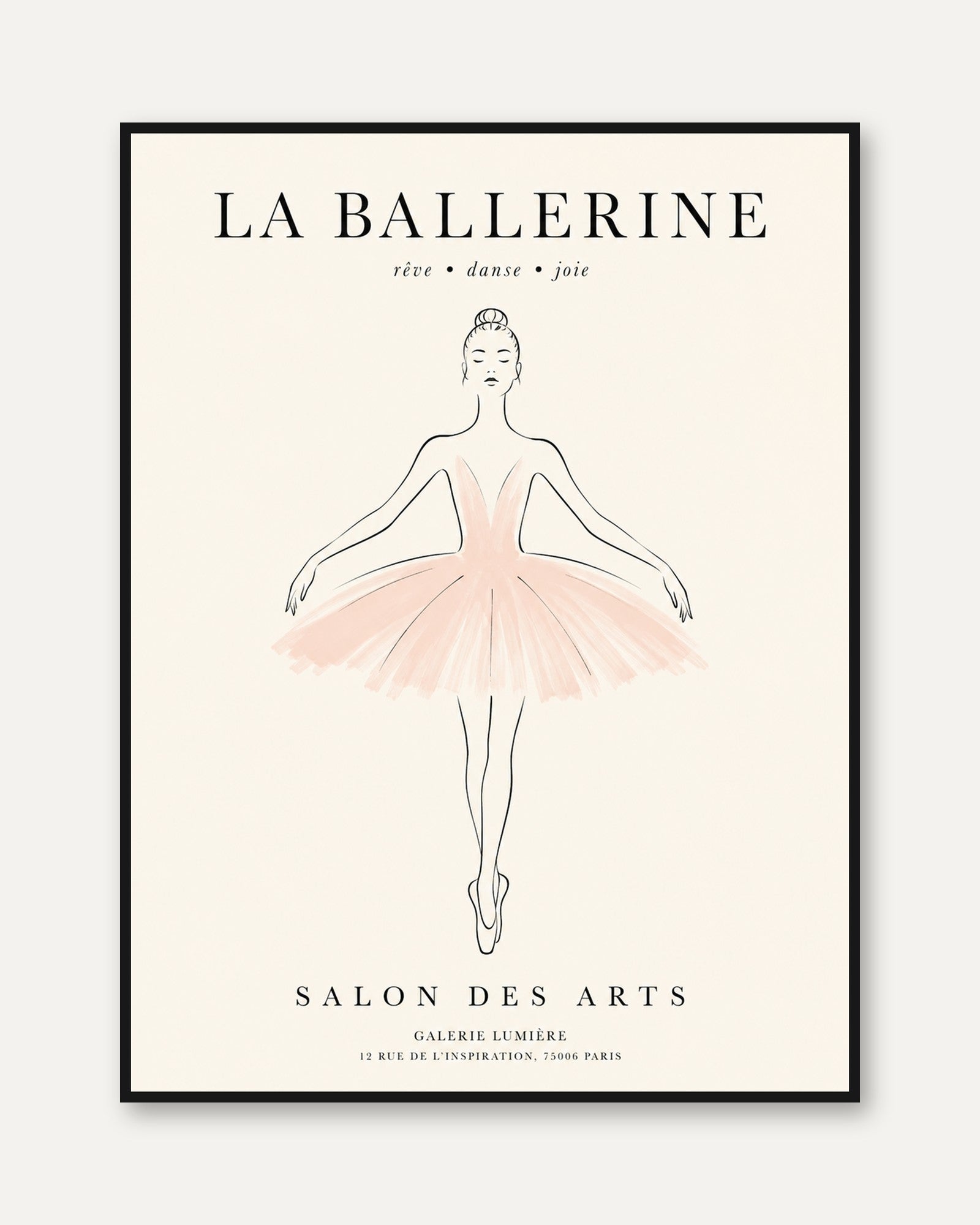 Ballerina Wall Art – La Ballerine Print - framed