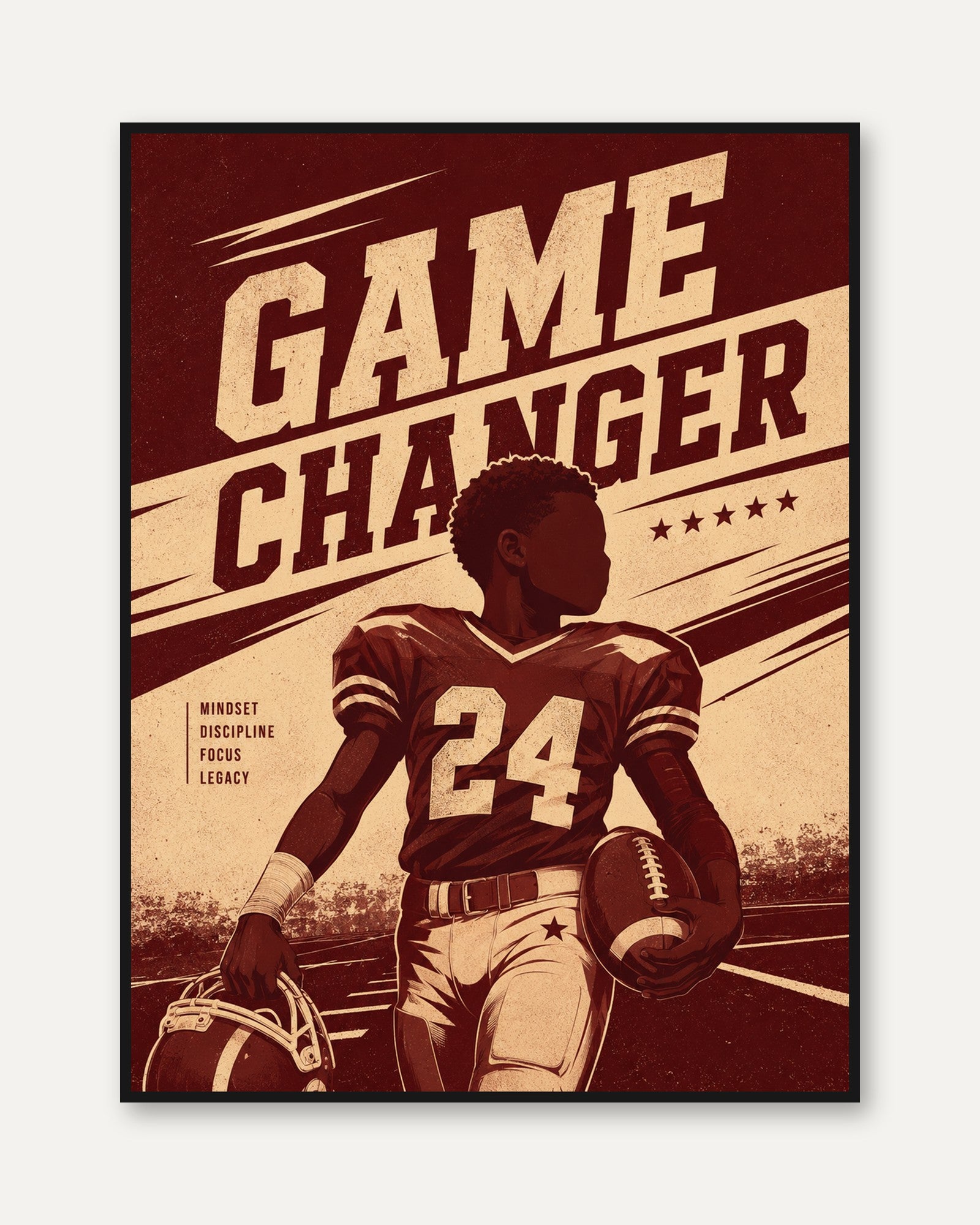 Motivational Sports Poster – Game Changer Print - framed