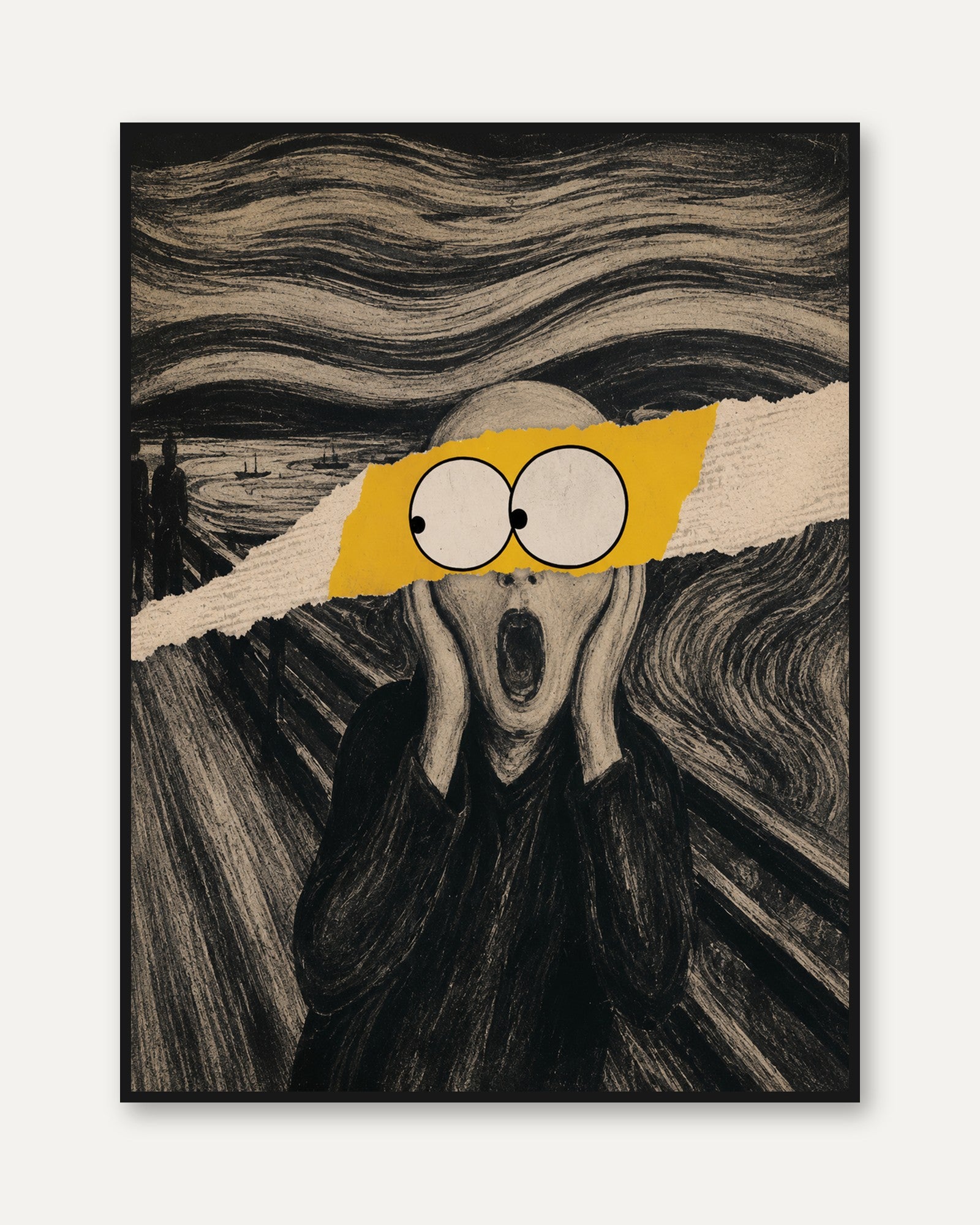 Surrealist Wall Art – Abstract Figure Print - framed