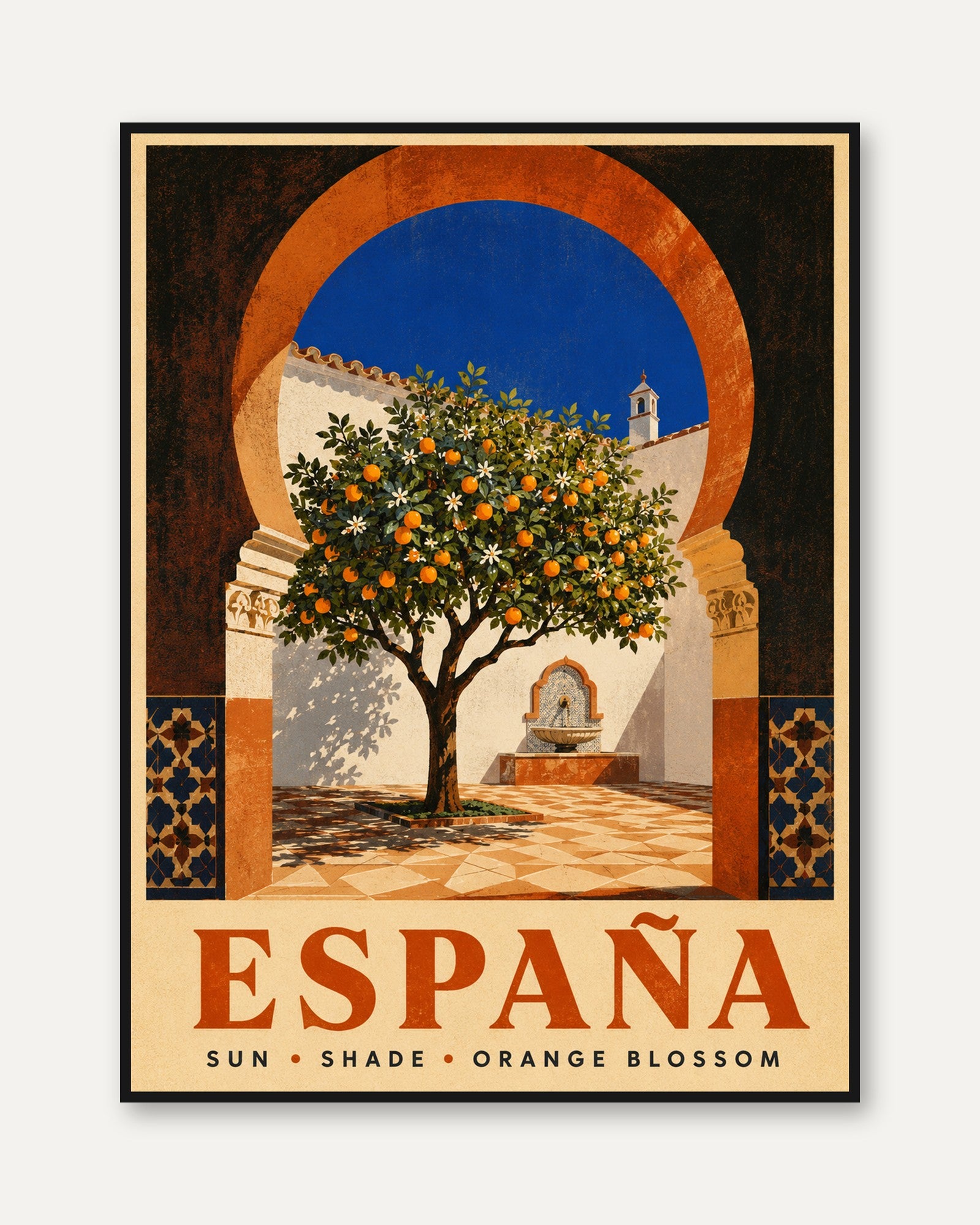 Spain Travel Poster – Vintage Spanish Wall Art - framed