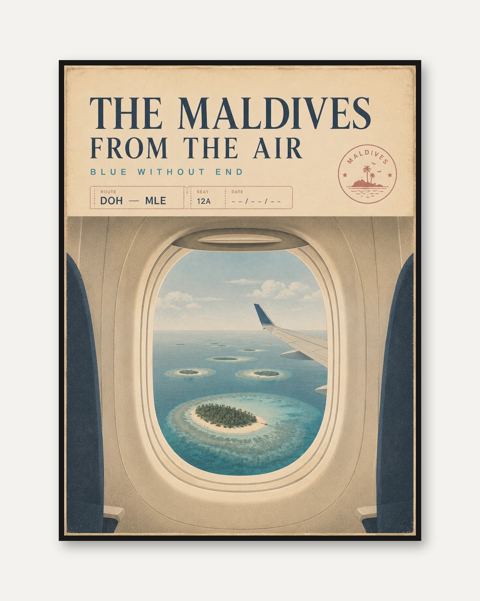 Maldives Travel Poster - framed