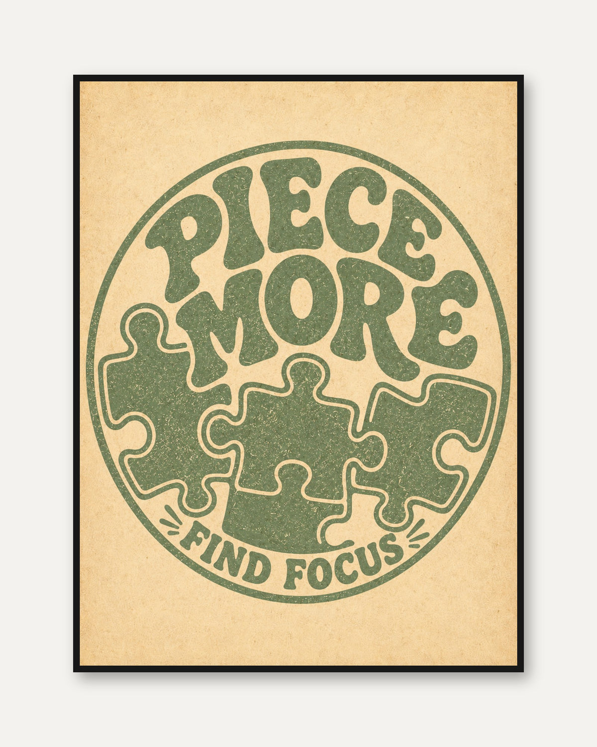 70s Typography Puzzle Print - framed