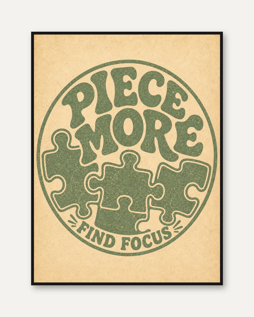 70s Typography Puzzle Print - framed