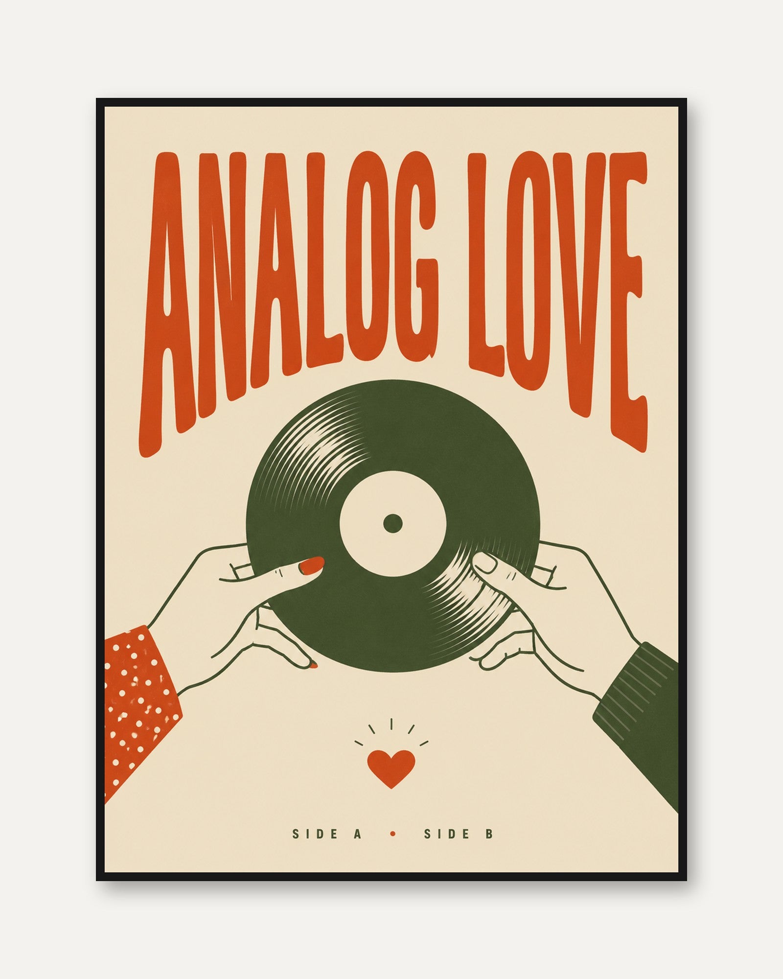 Retro Vinyl Record Poster - framed