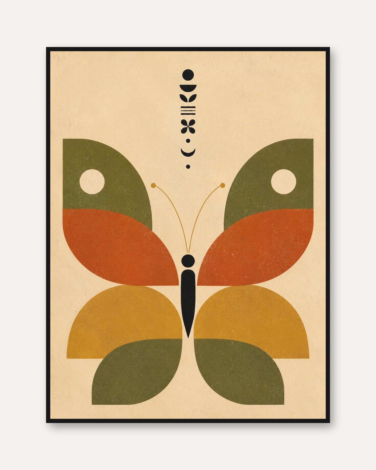 Mid Century Butterfly Print - framed