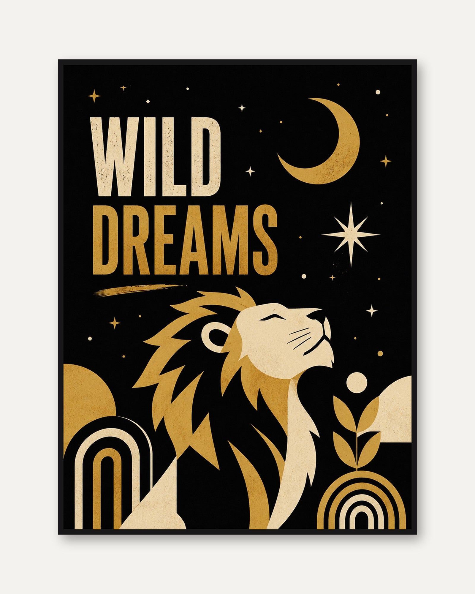 Lion Nursery Wall Art – Wild Dreams Print - framed