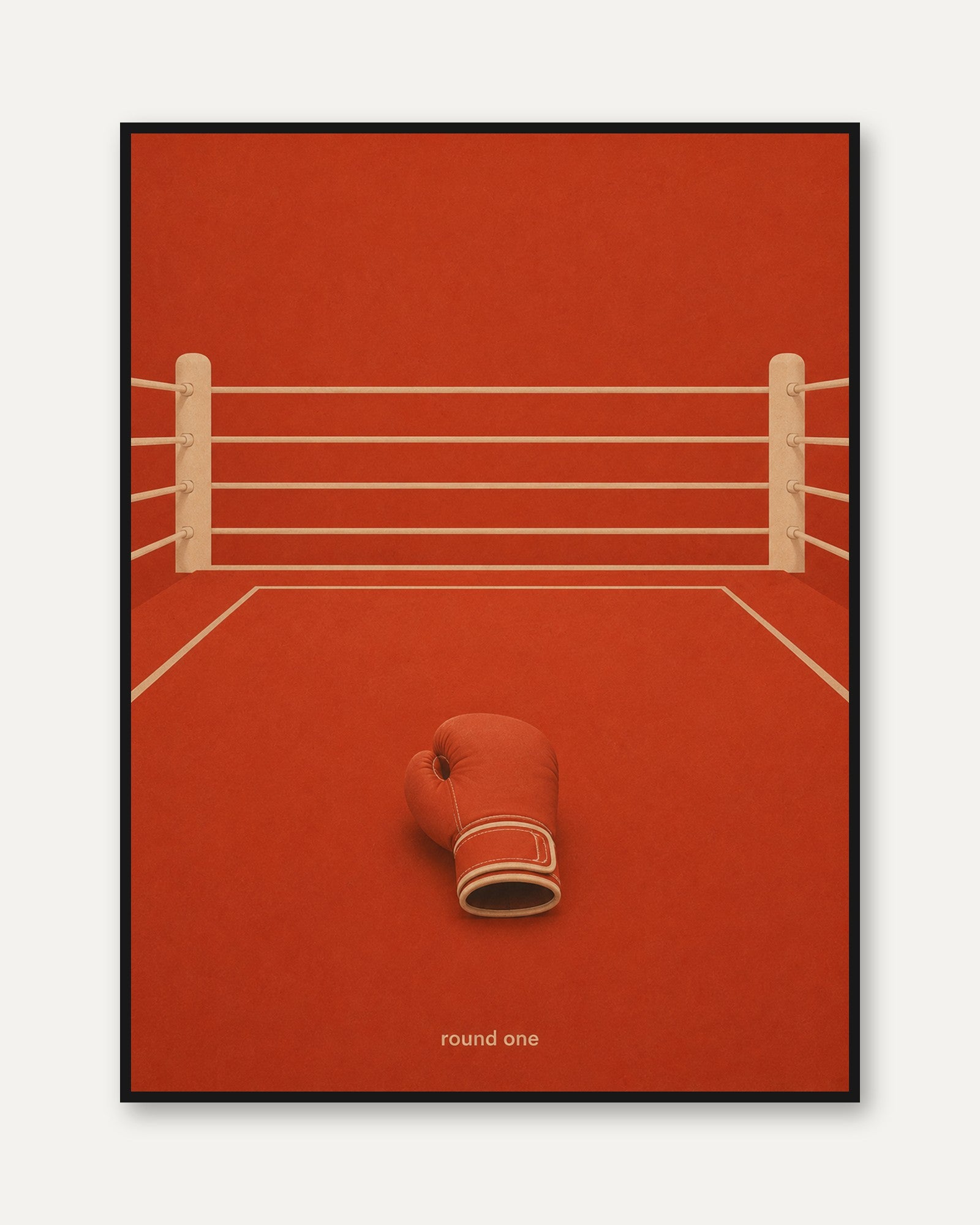 Boxing Ring Print – Vintage Sports Poster - framed