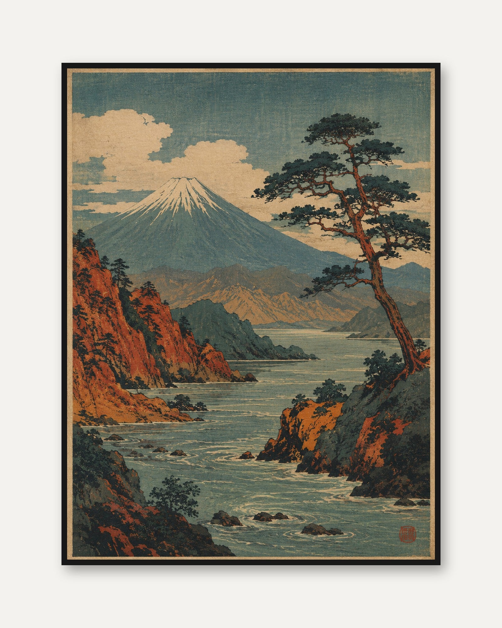 Mount Fuji Wall Art – Japanese Landscape Print - framed