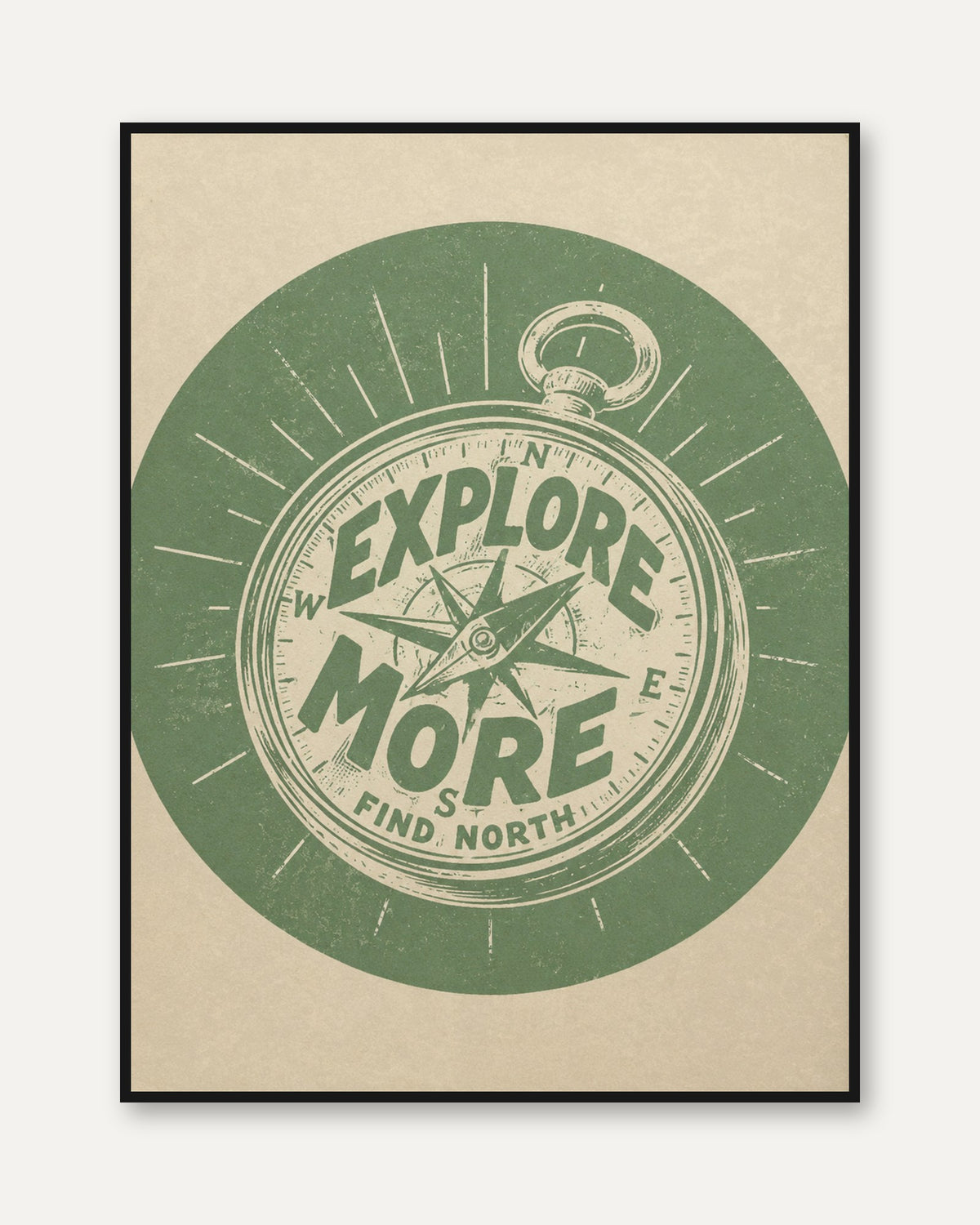 Retro Compass Print - framed