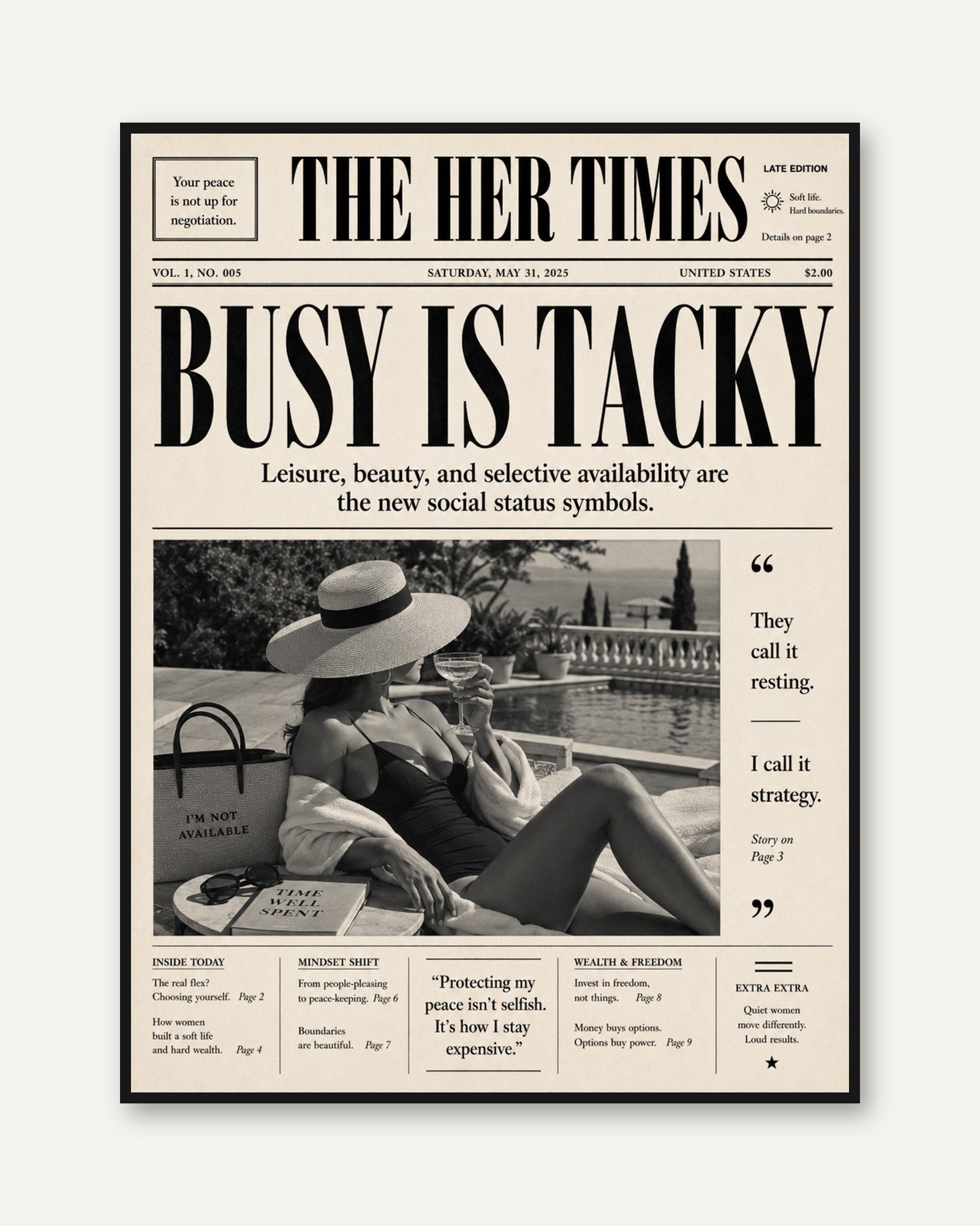 Busy is Tacky Wall Art - framed