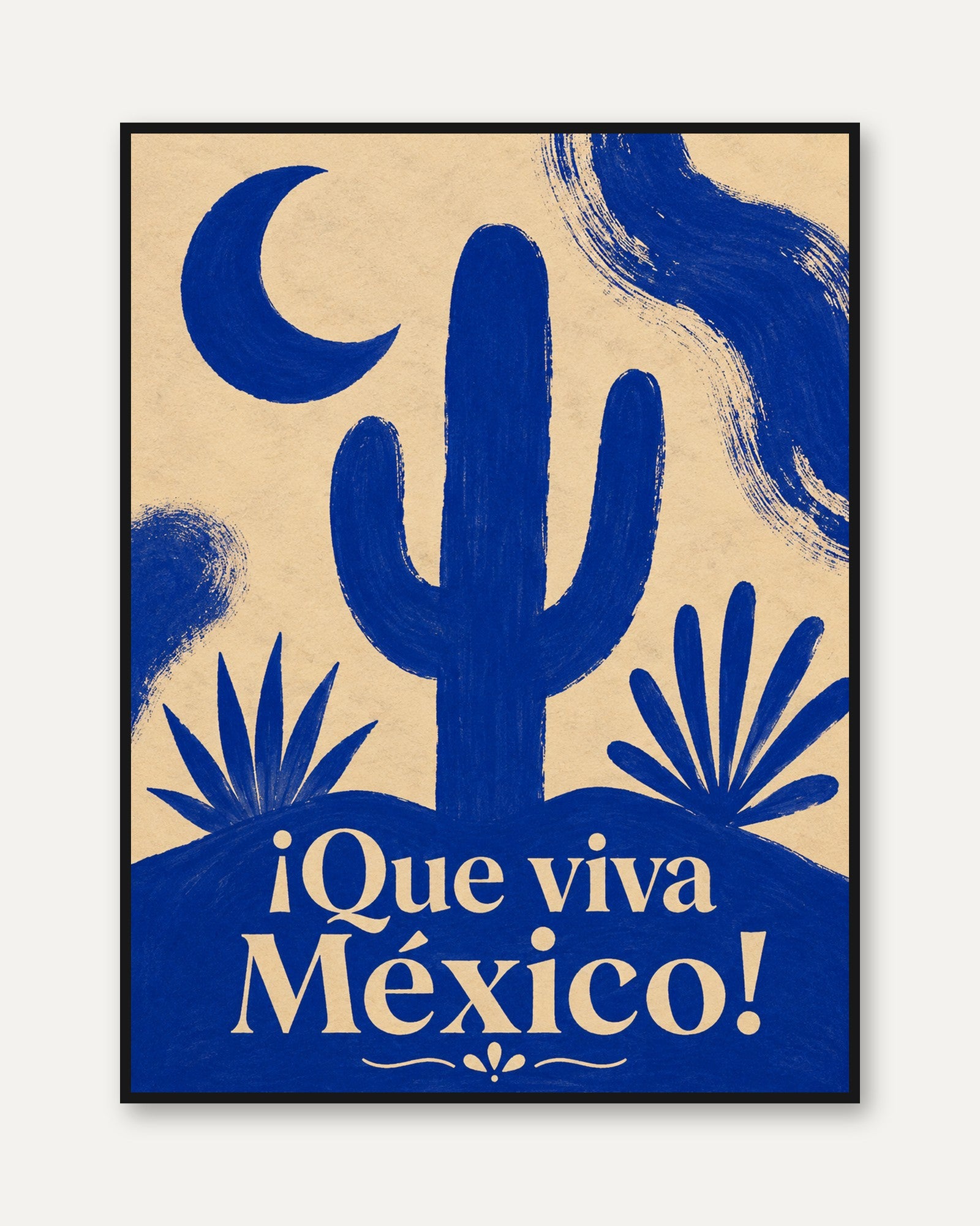 Mexico Travel Poster – Desert Cactus Wall Art - framed