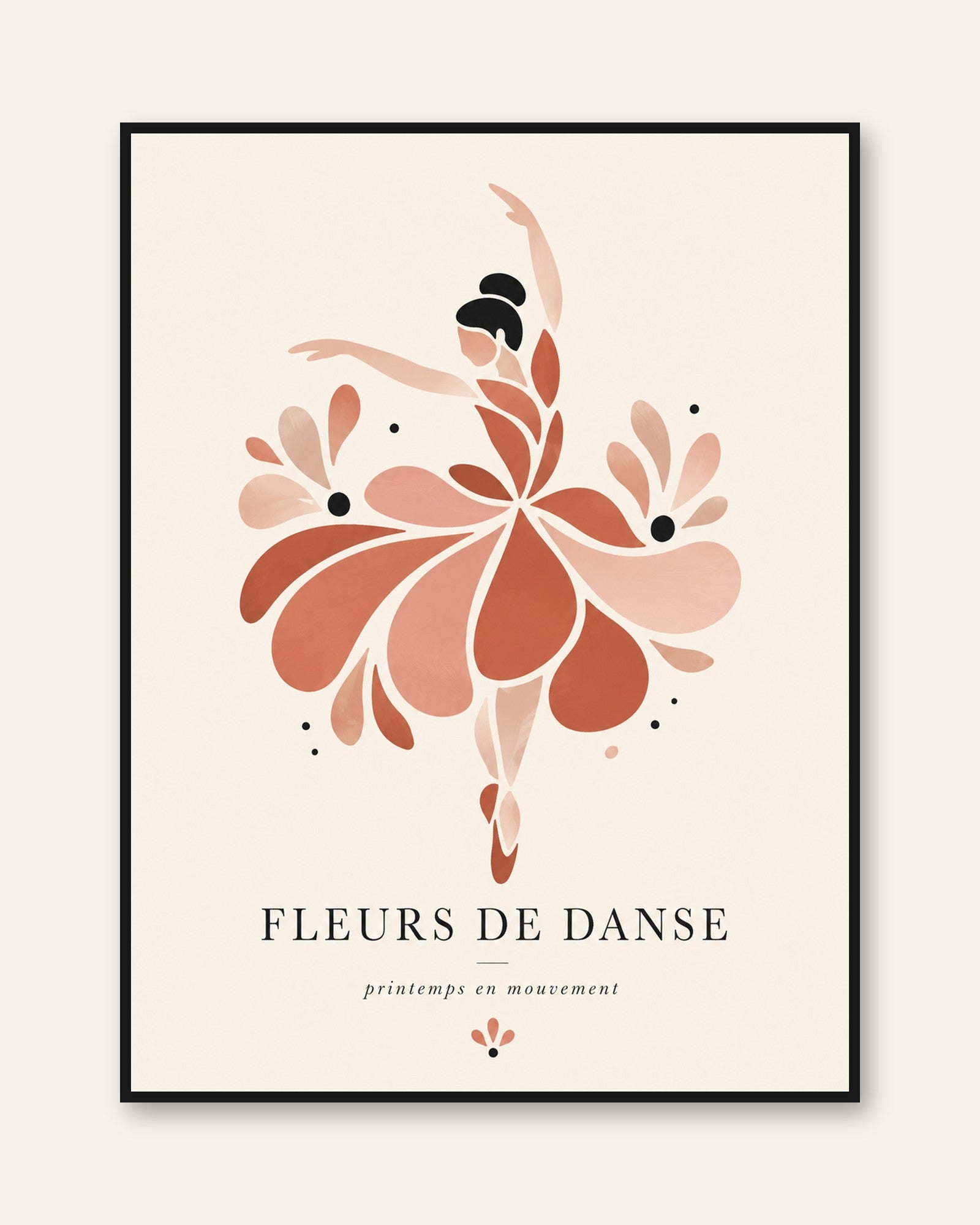 Ballerina Floral Wall Art - framed