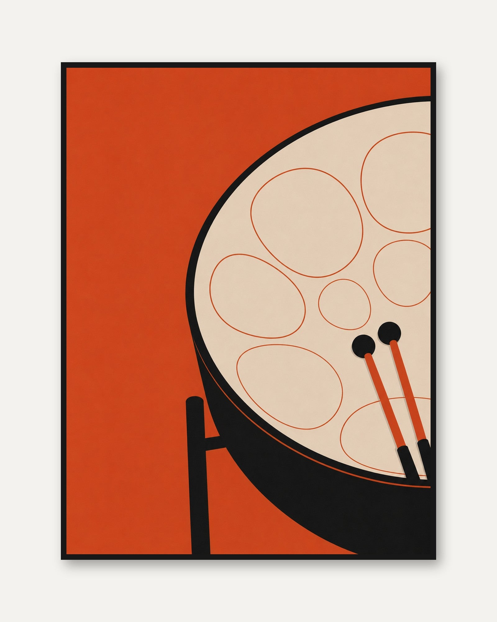 Music Poster – Drum Wall Art - framed