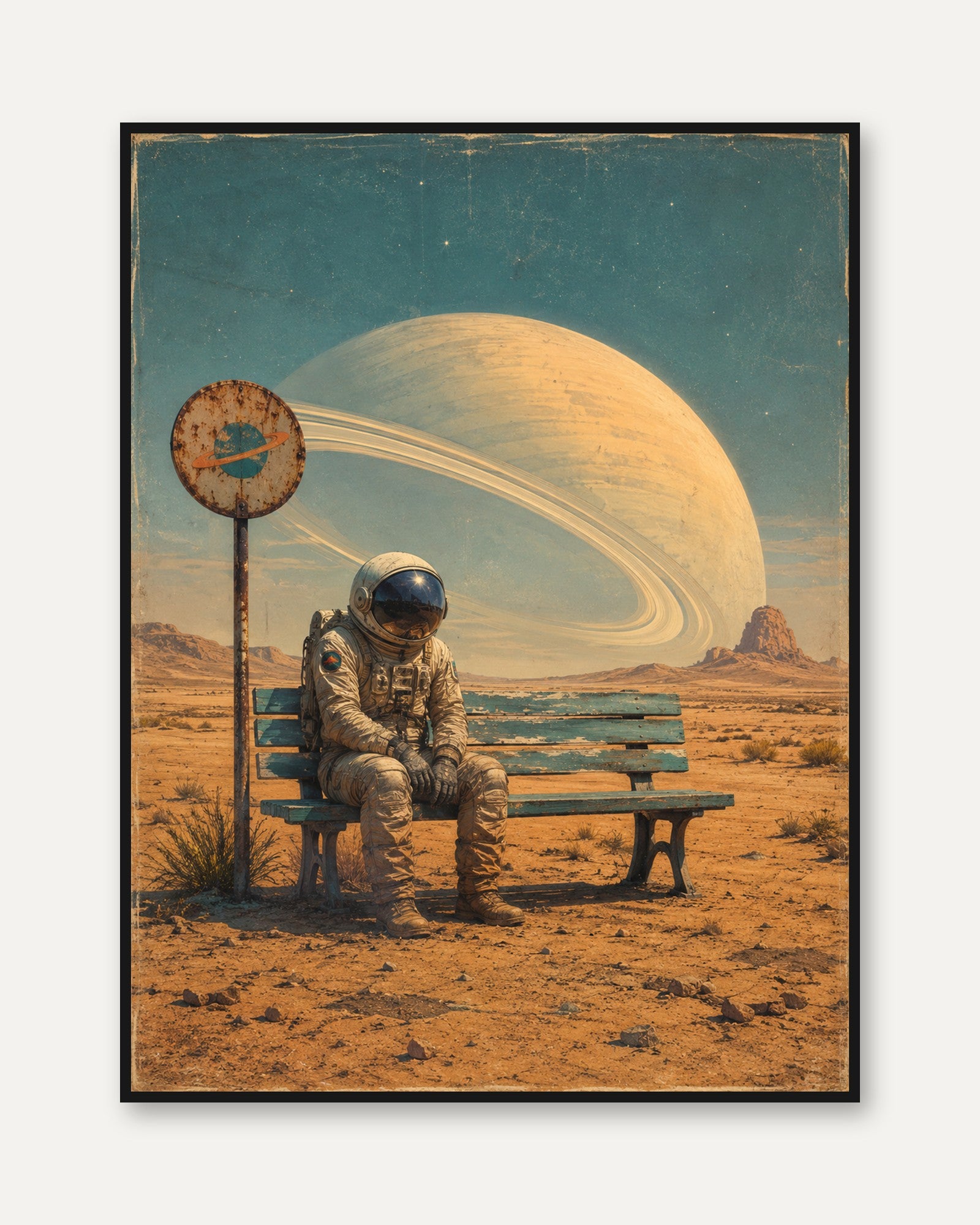 Astronaut Wall Art – Space Print - framed