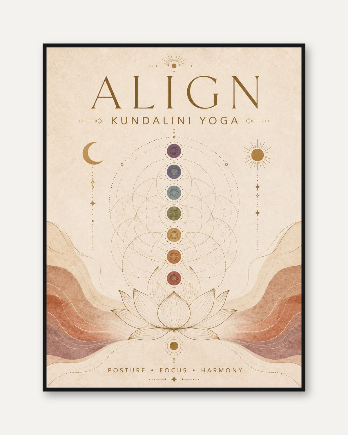 Kundalini Chakra Art Print – Align Meditation - framed