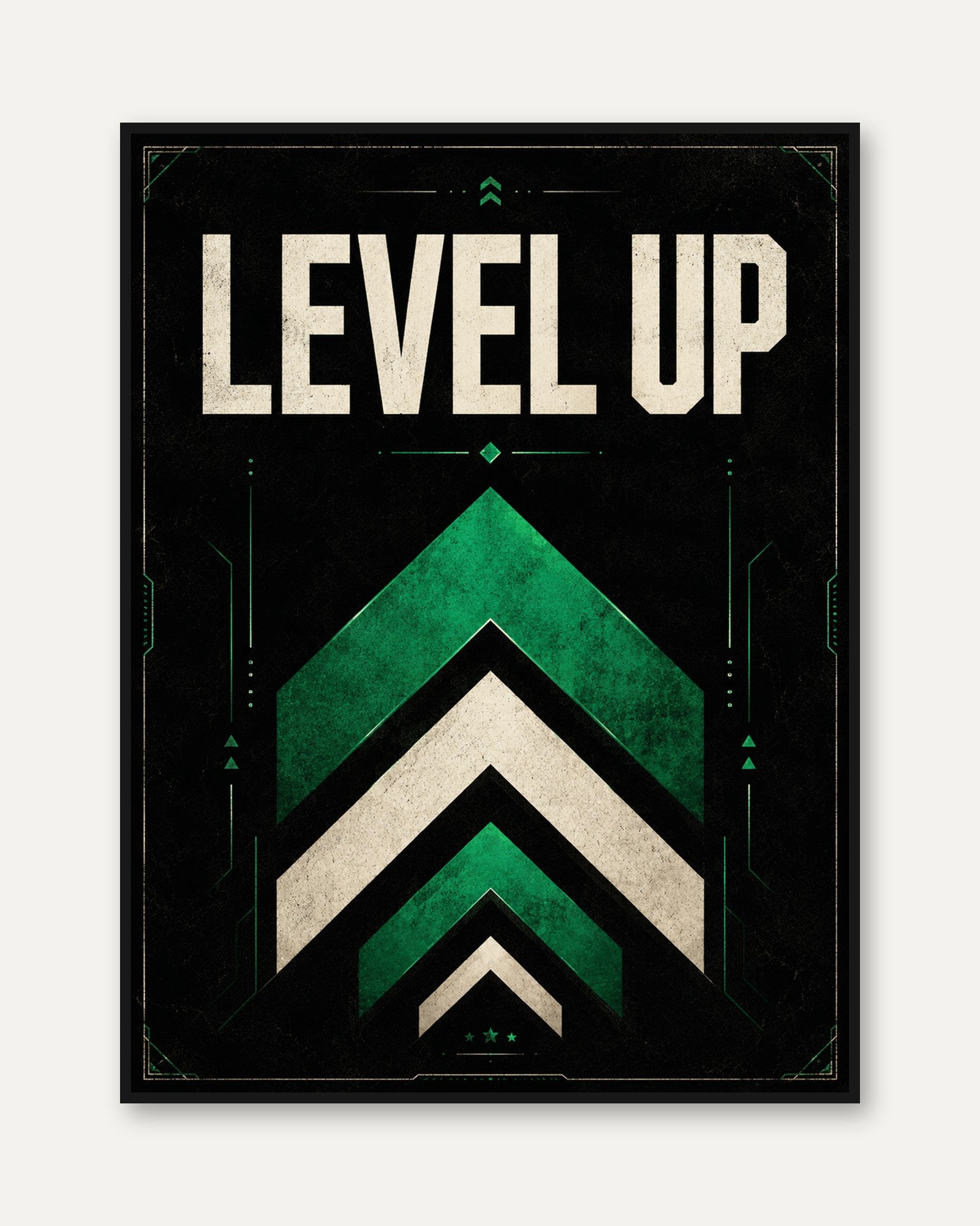 Gaming Typography Print – Level Up - framed