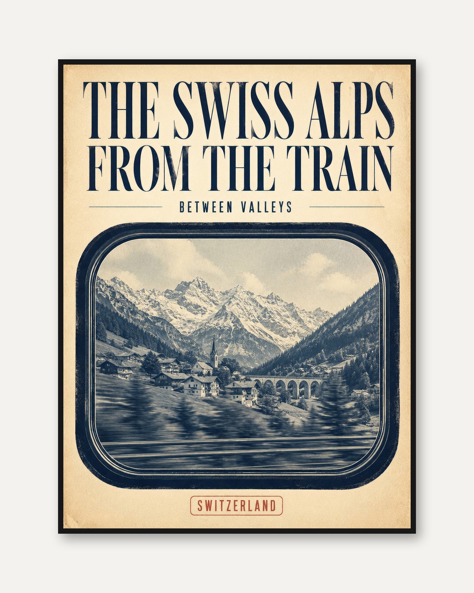 Switzerland Travel Poster – Swiss Alps Print - framed