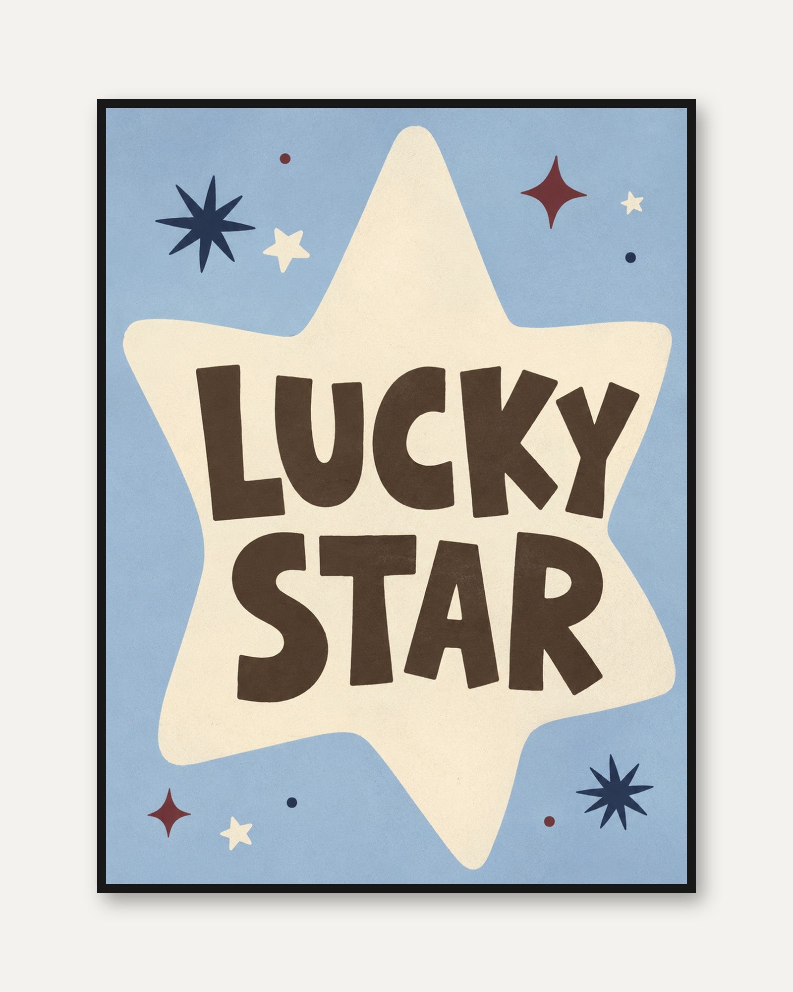 Retro Lucky Star Print - framed