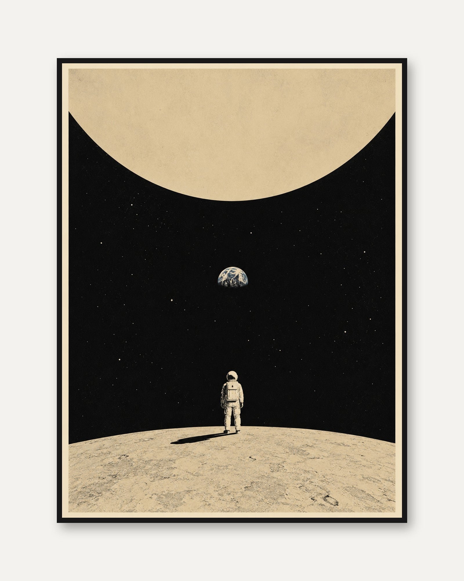 Space Wall Art – Astronaut Moon Print - framed