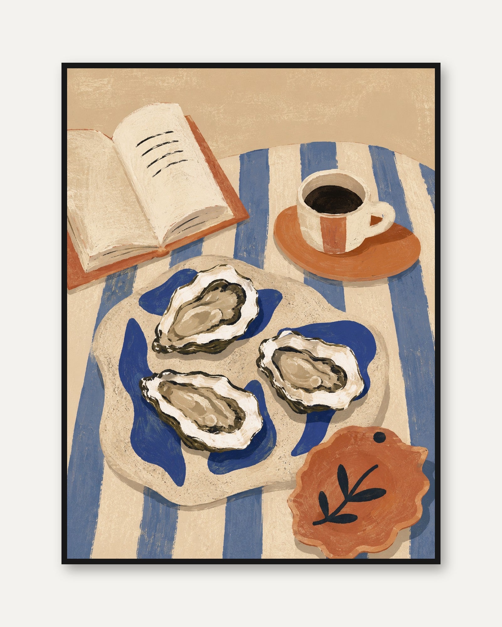 Coffee and Book Wall Art - framed