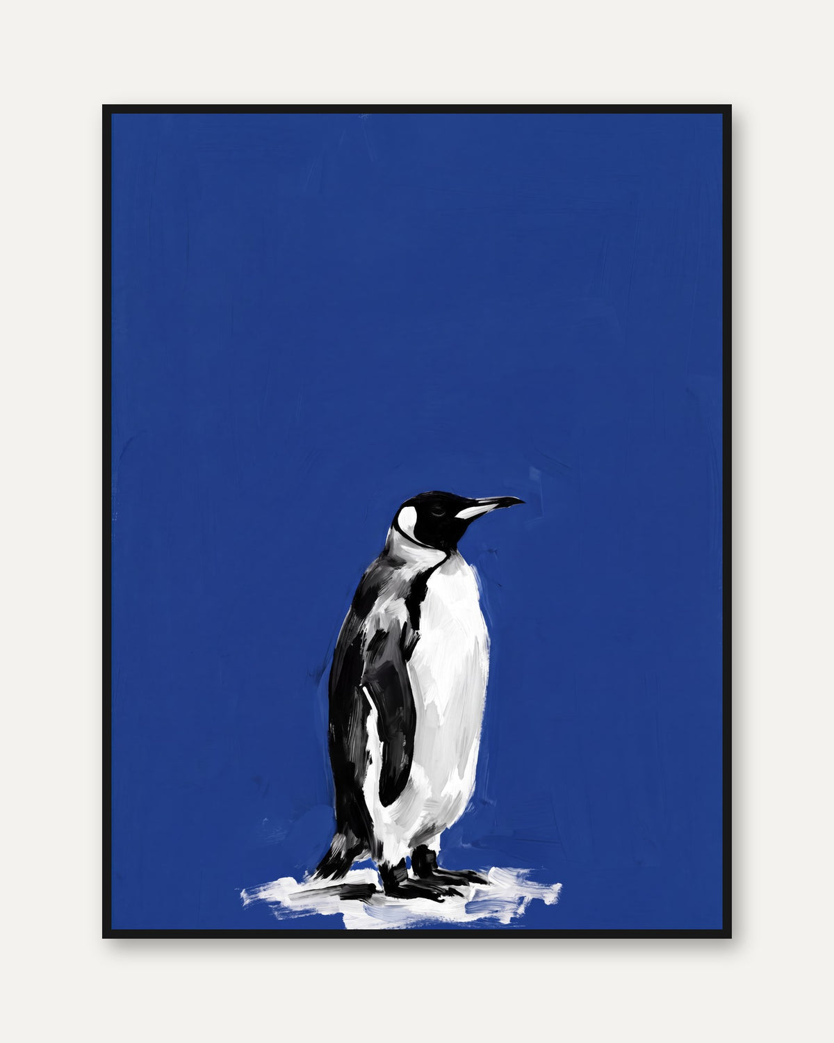 Bold Penguin Art Print – Painterly Animal Wall Art - framed