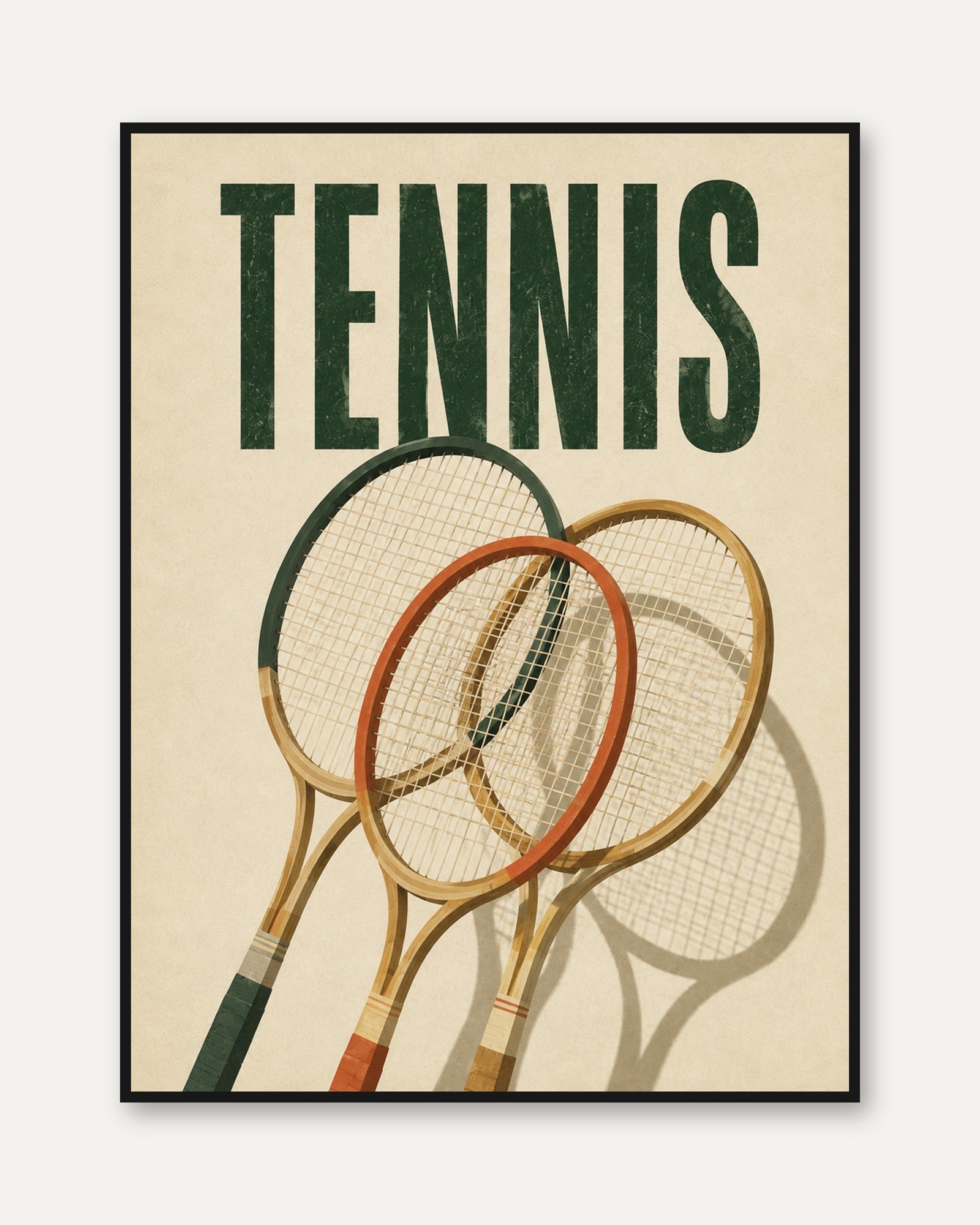 Tennis Wall Art – Vintage Sports Poster - framed