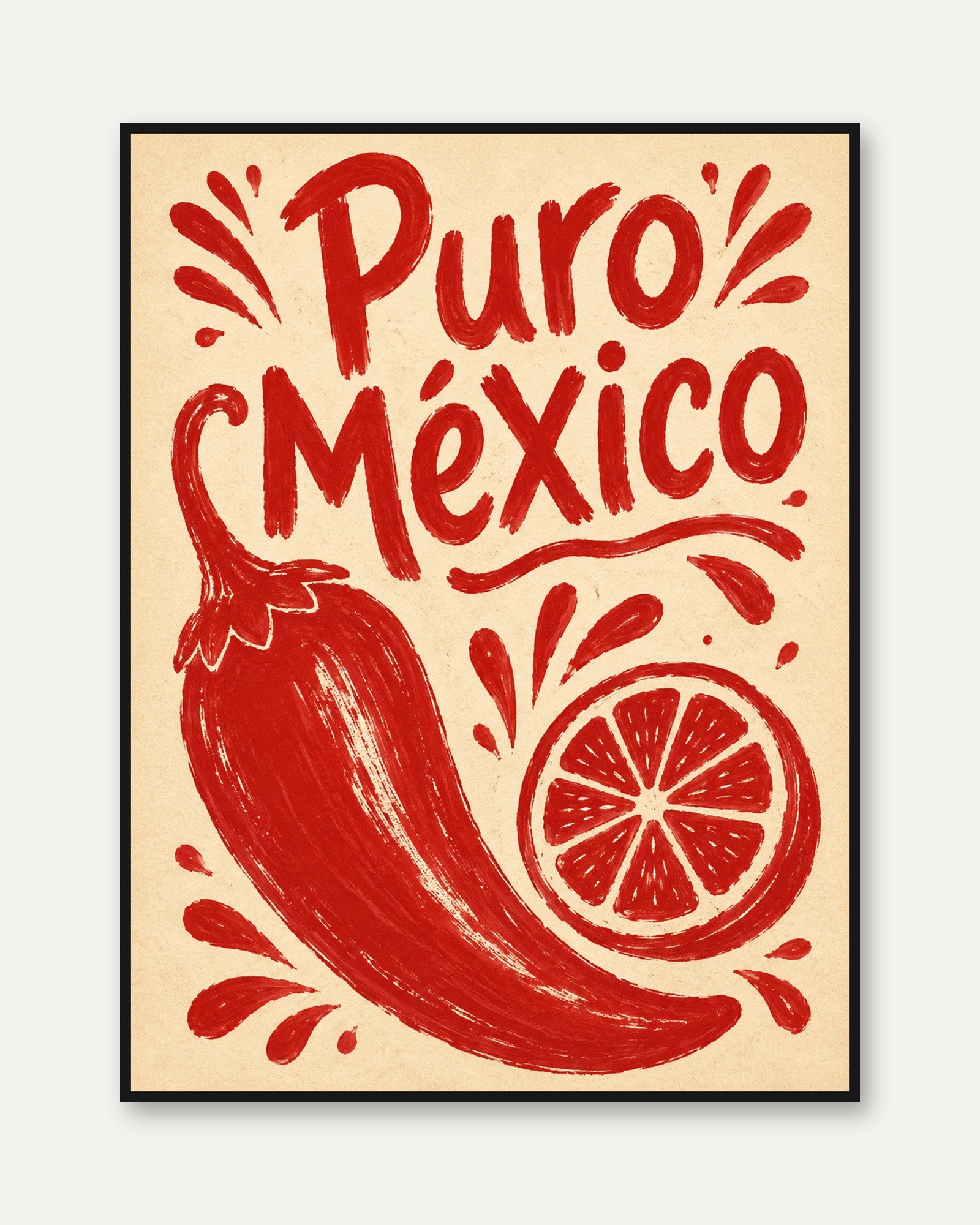 Mexican Kitchen Wall Art – Puro Mexico Print - framed