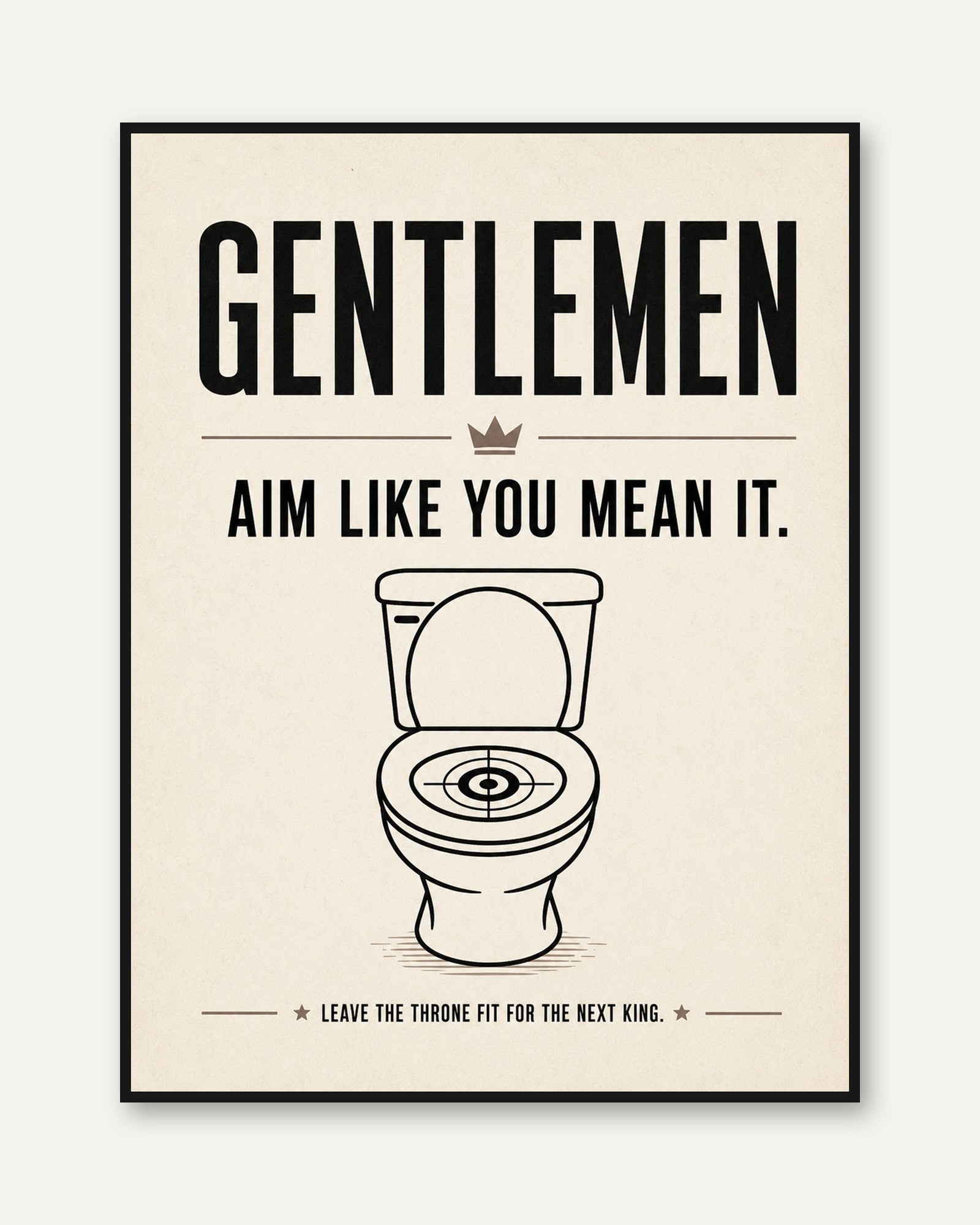Bathroom Sign Print – Funny Bathroom Wall Art - framed