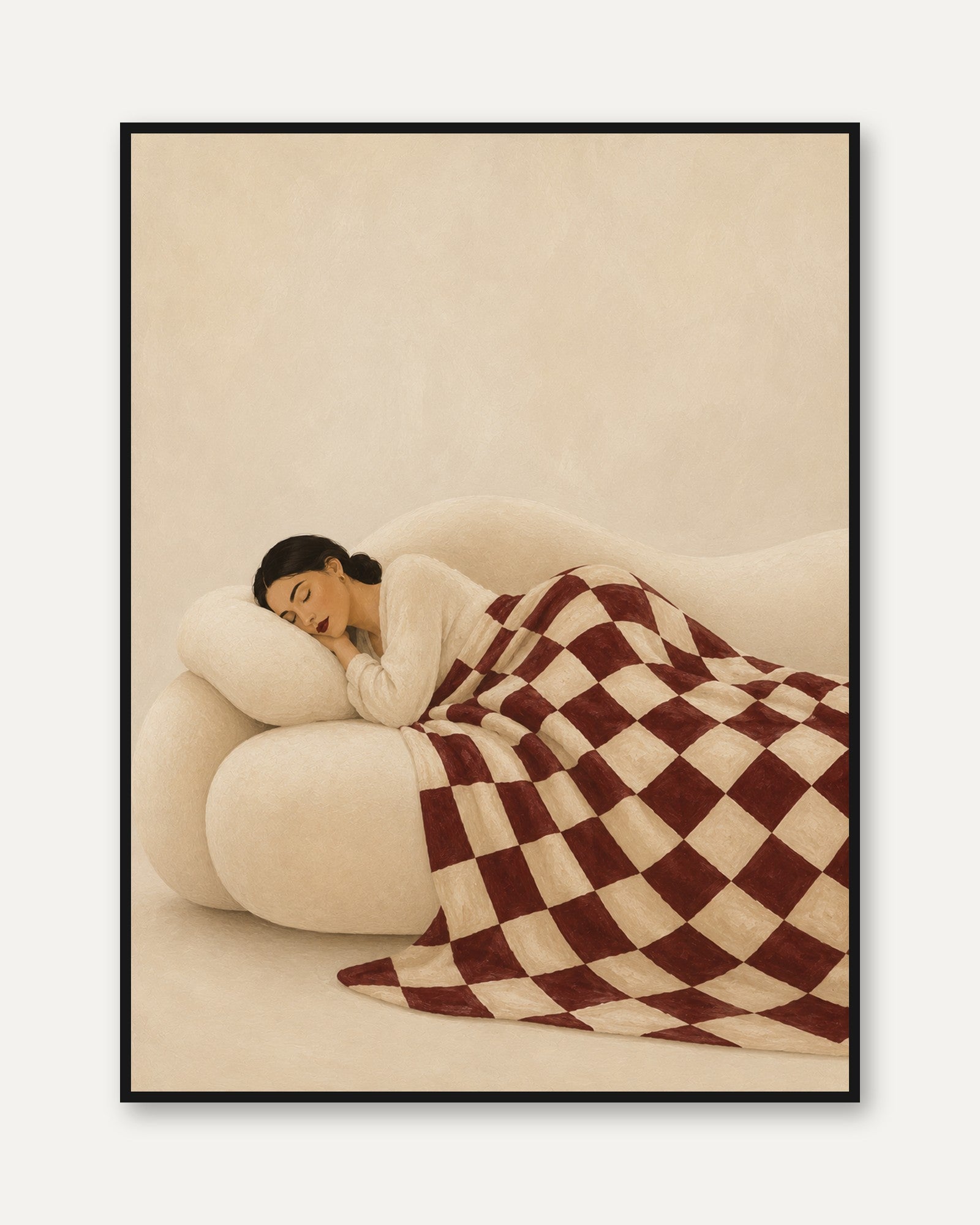 Sleeping Woman Wall Art - framed