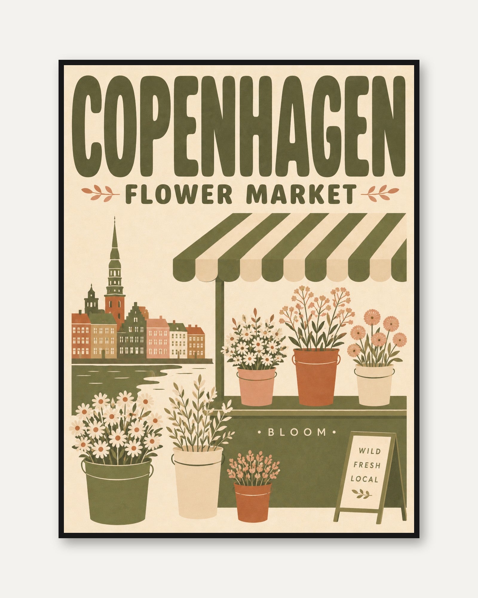 Scandinavian Vintage Travel Print - framed
