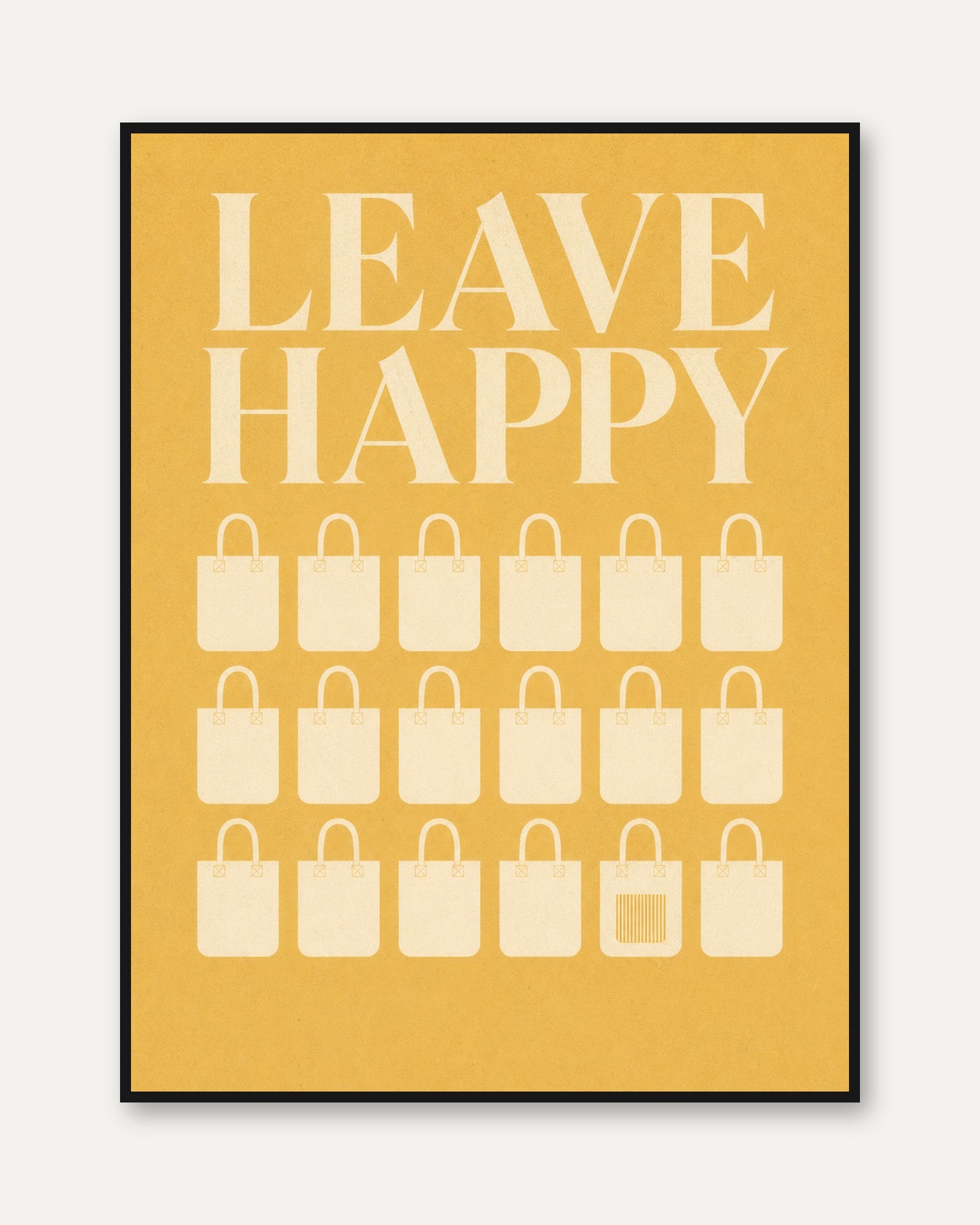 Leave Happy Motivational Print – Vintage Locks - framed