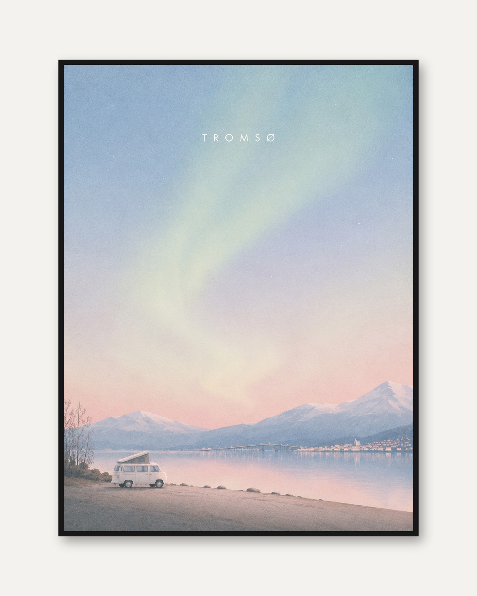 Tromso Travel Poster – Norway Wall Art - framed