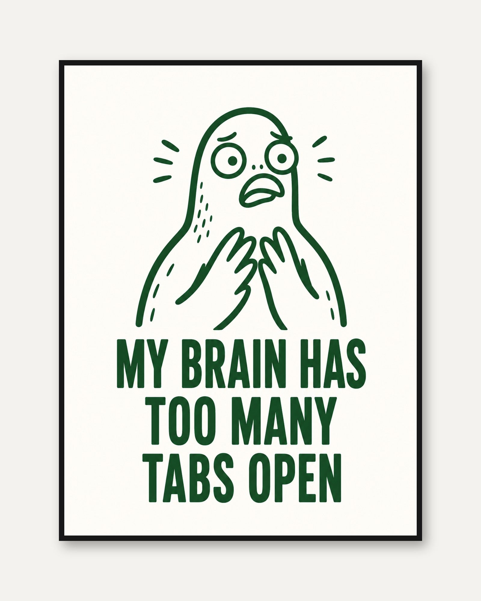 Bird Meme Wall Art: Quirky Office Humor - framed