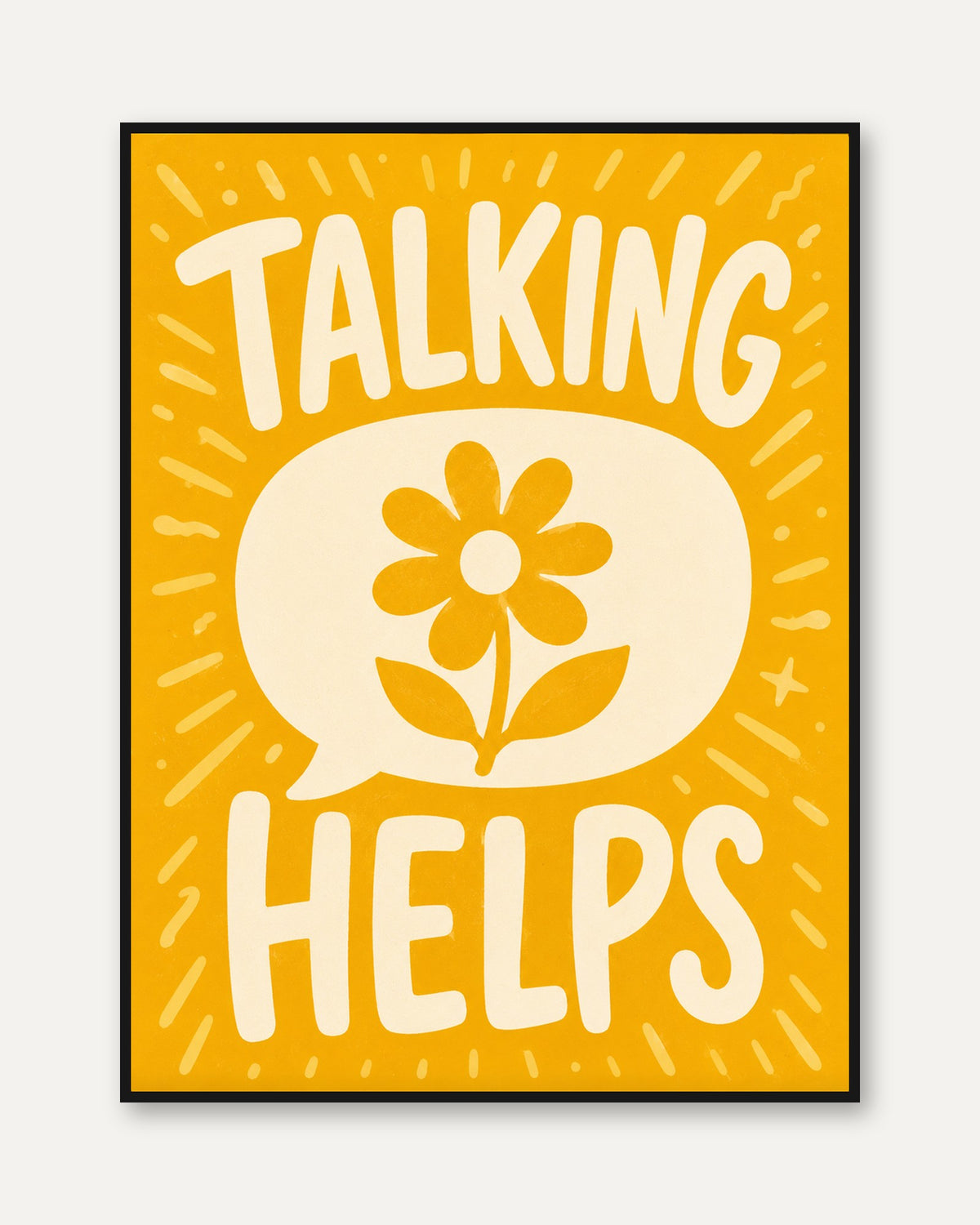 Talking Helps Print: Motivational Mental Health Art (Therapy Room) - framed