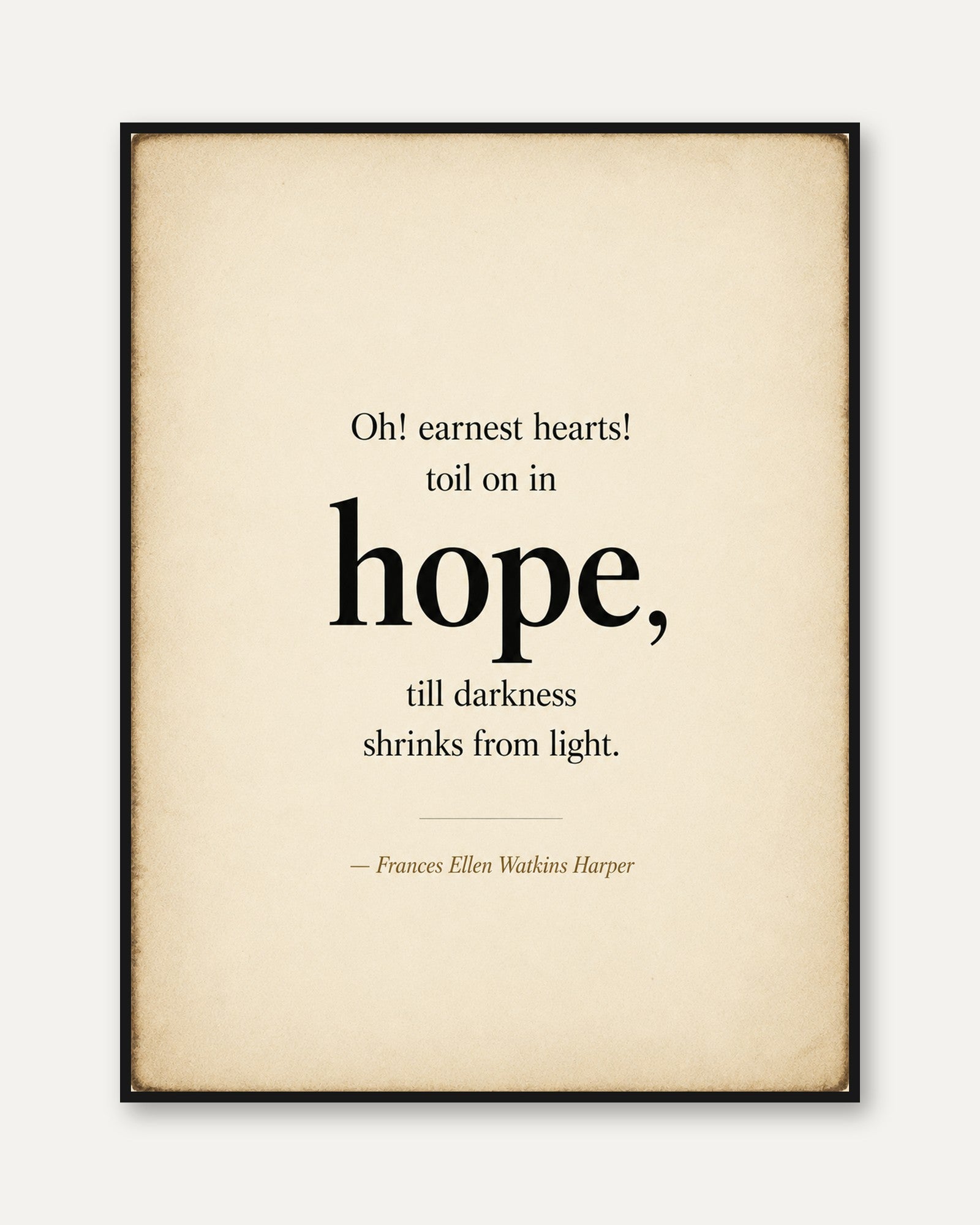 Hope Quote Wall Art – Literary Print - framed