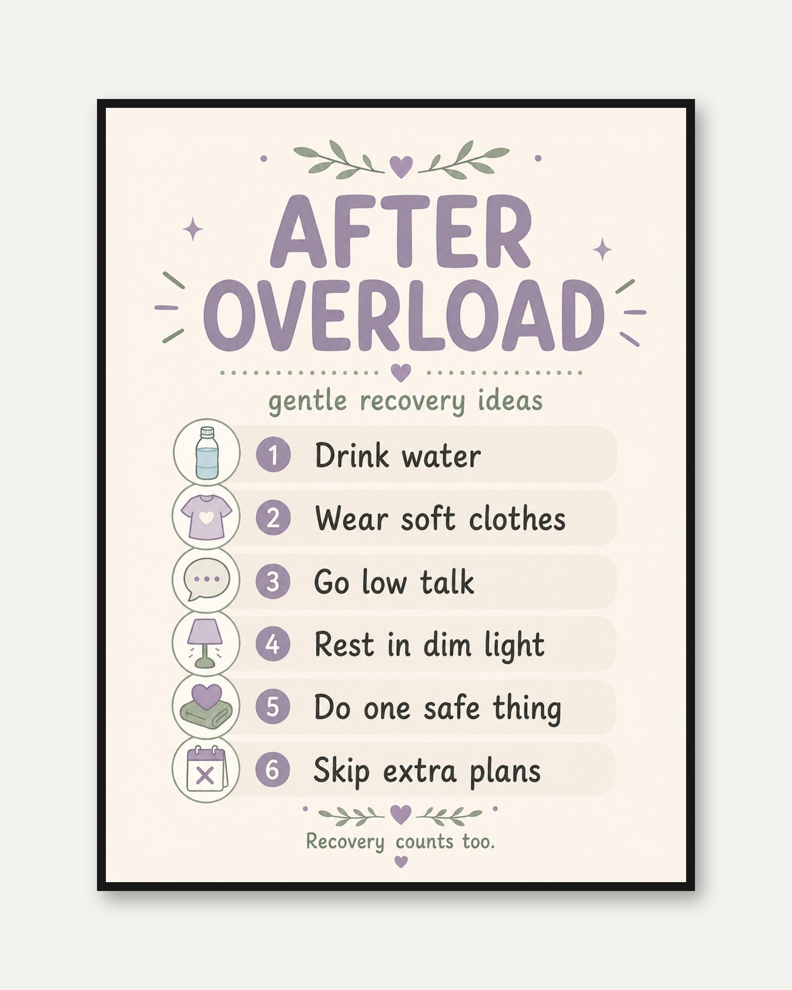 Calming Mental Health Print - framed