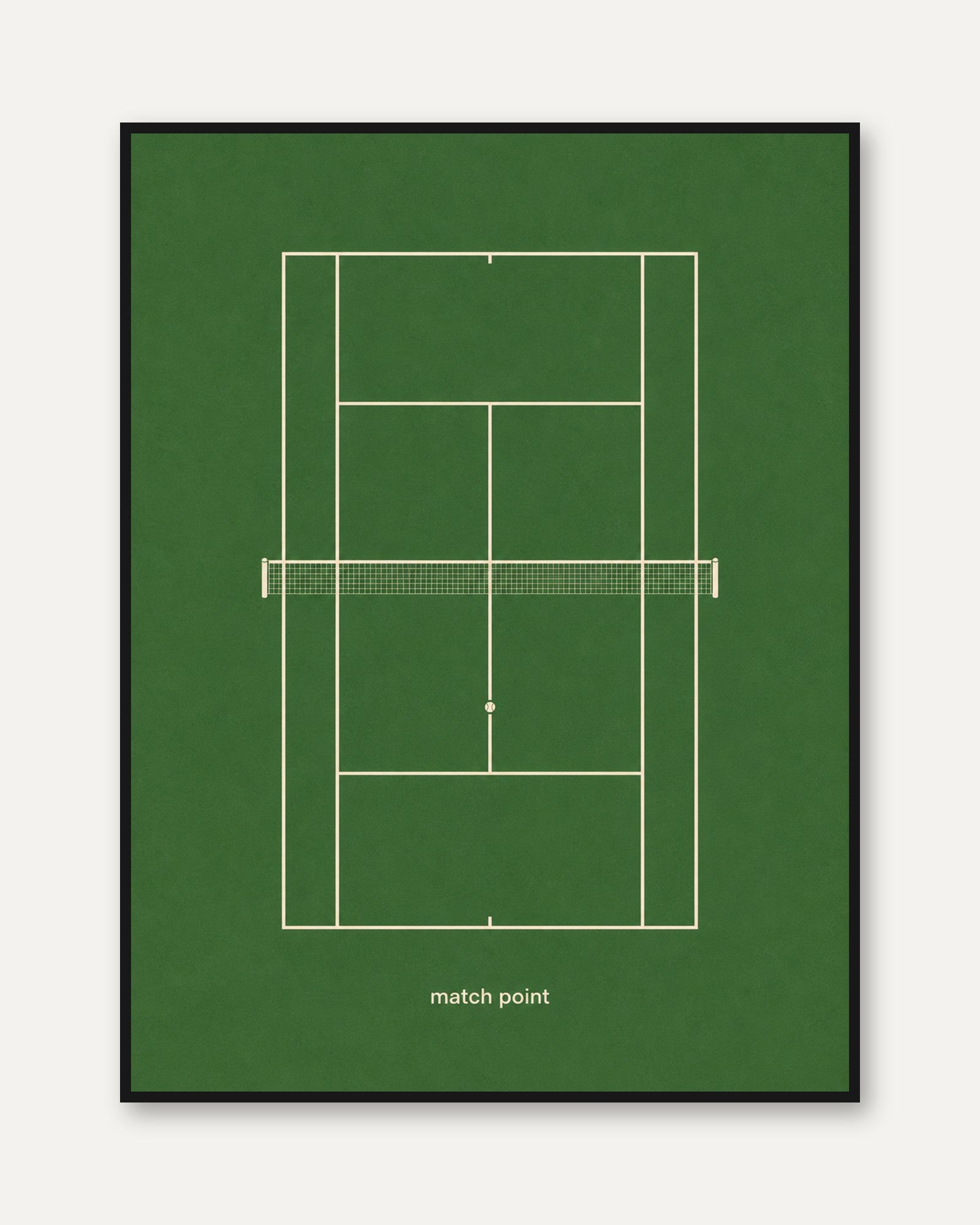 Tennis Court Wall Art – Minimalist Sports Print - framed