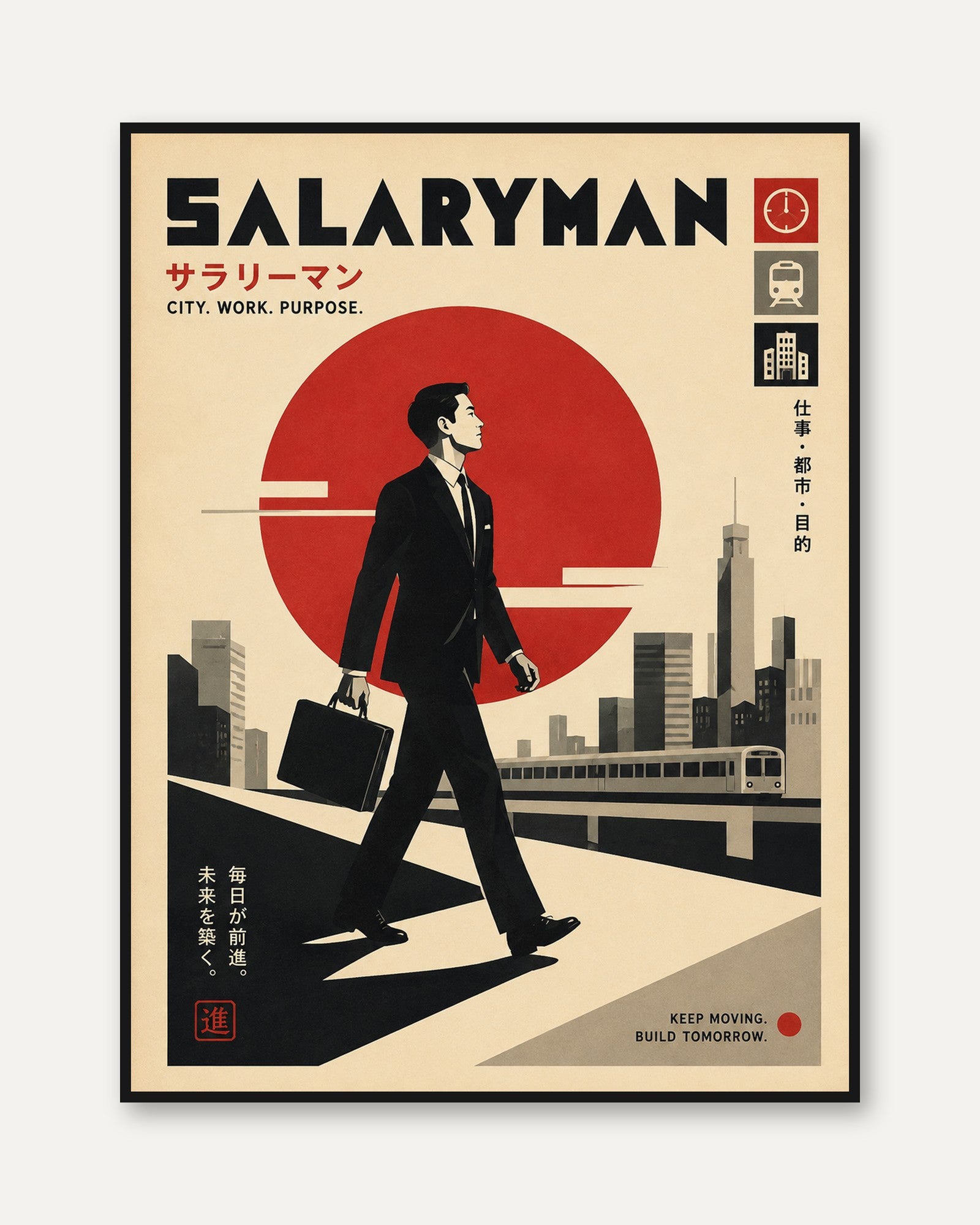Japanese Travel Poster – Vintage Tokyo Print - framed