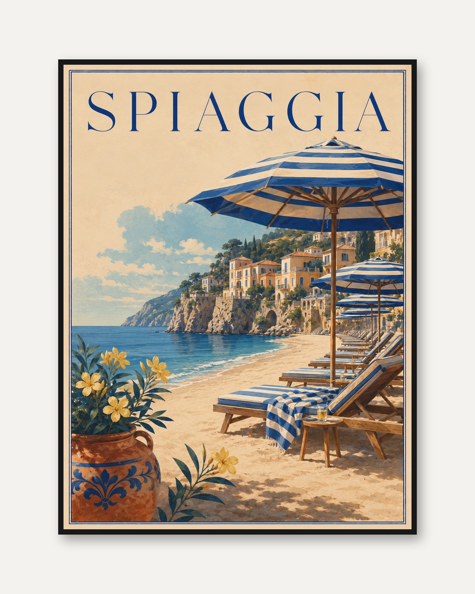 Spiaggia Travel Poster - framed