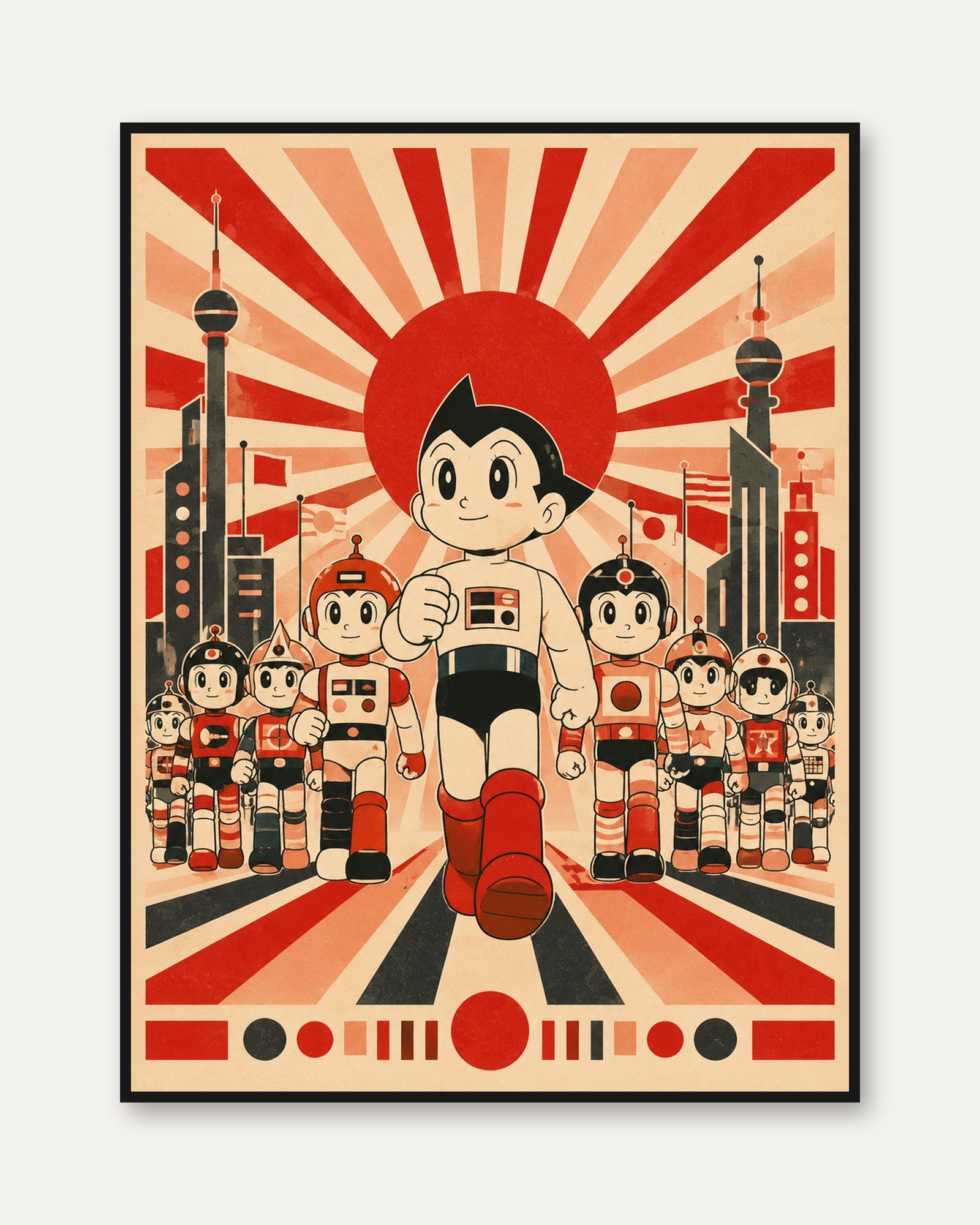 Retro Robot Poster – Vintage Sci Fi Wall Art - framed