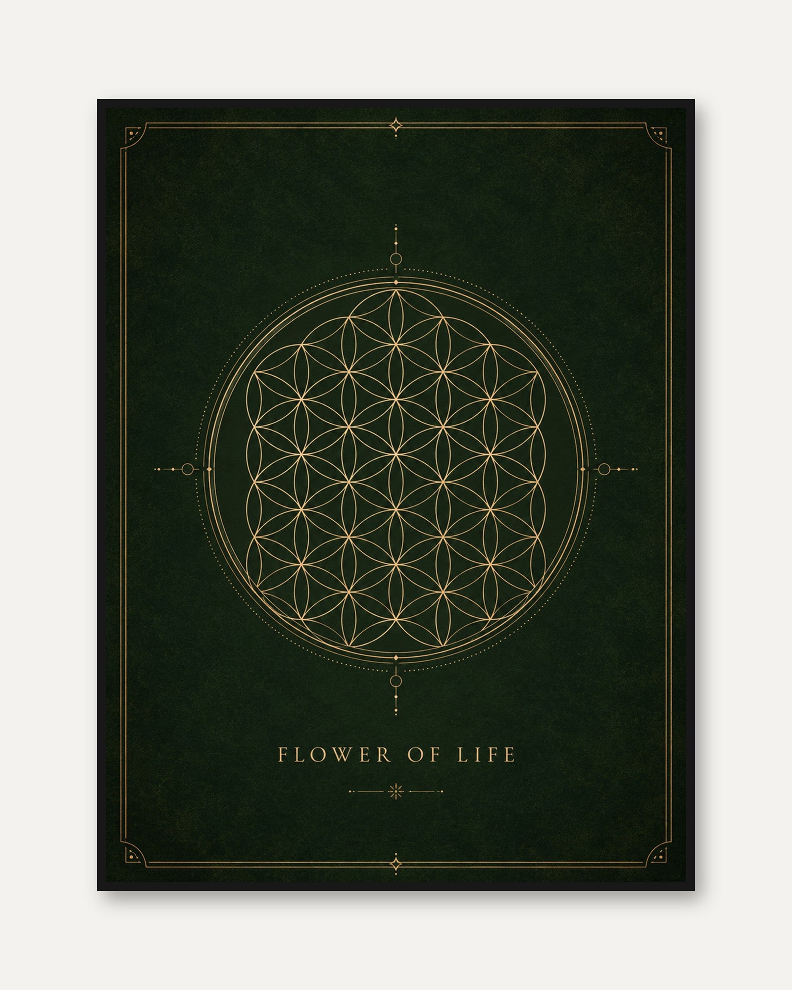 Sacred Geometry Print: Flower of Life Design - framed
