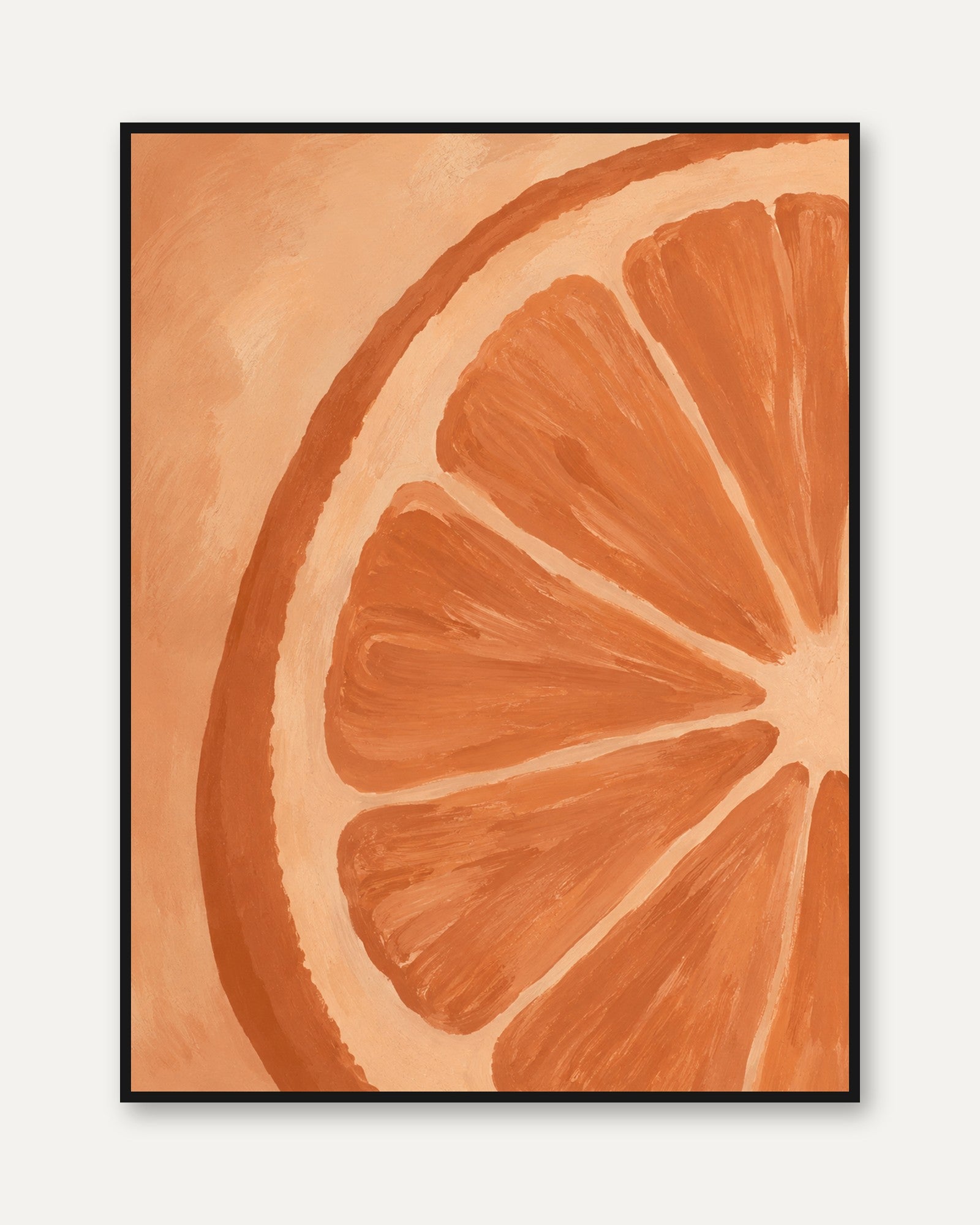 Orange Slice Wall Art – Citrus Print - framed