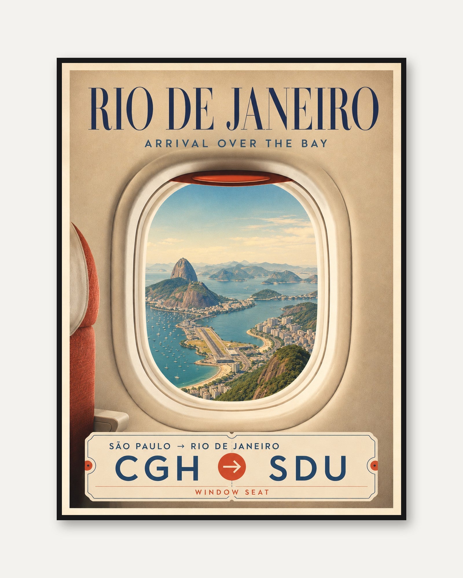 Rio de Janeiro Travel Poster - framed