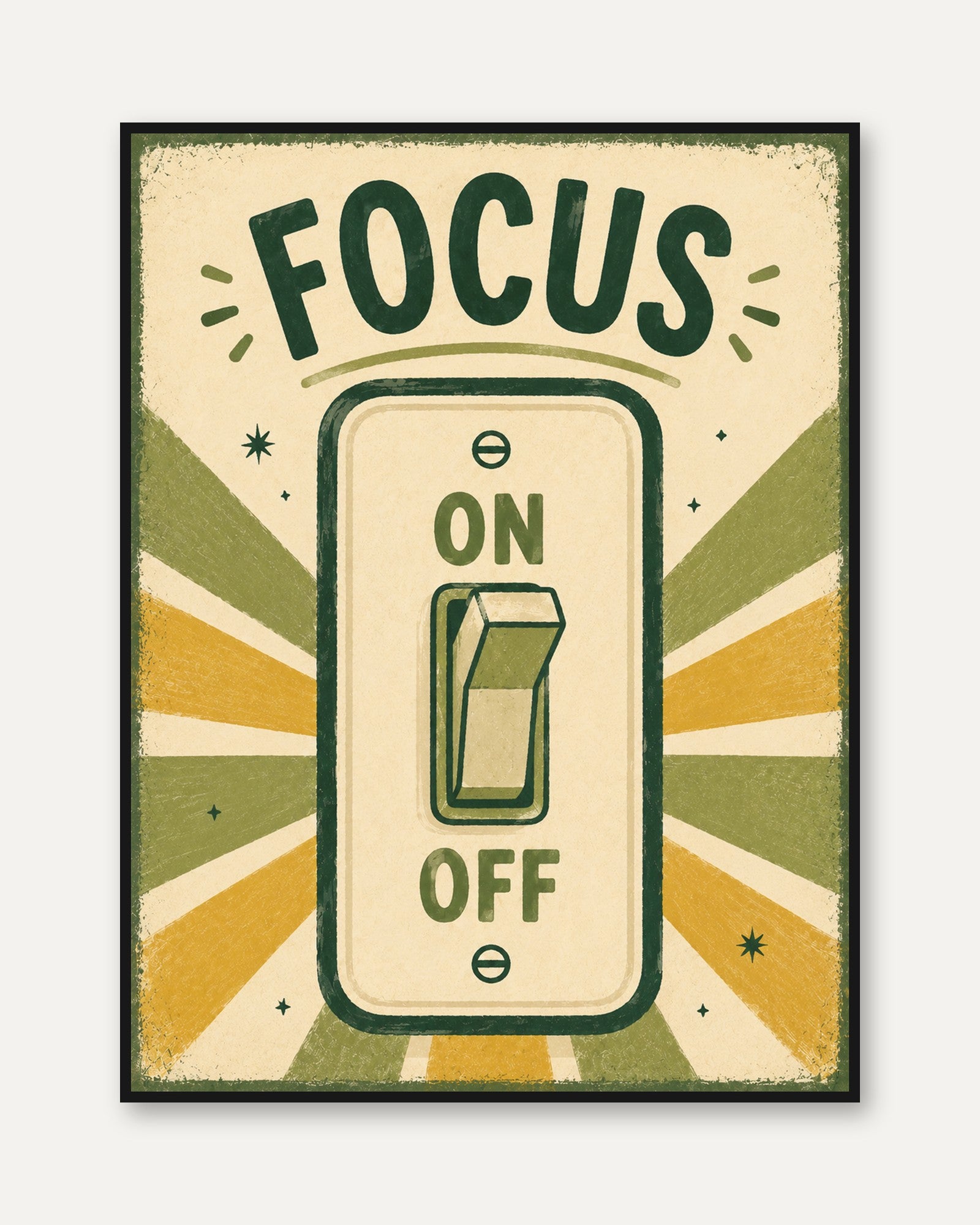 Focus Wall Art – Retro Motivational Print - framed