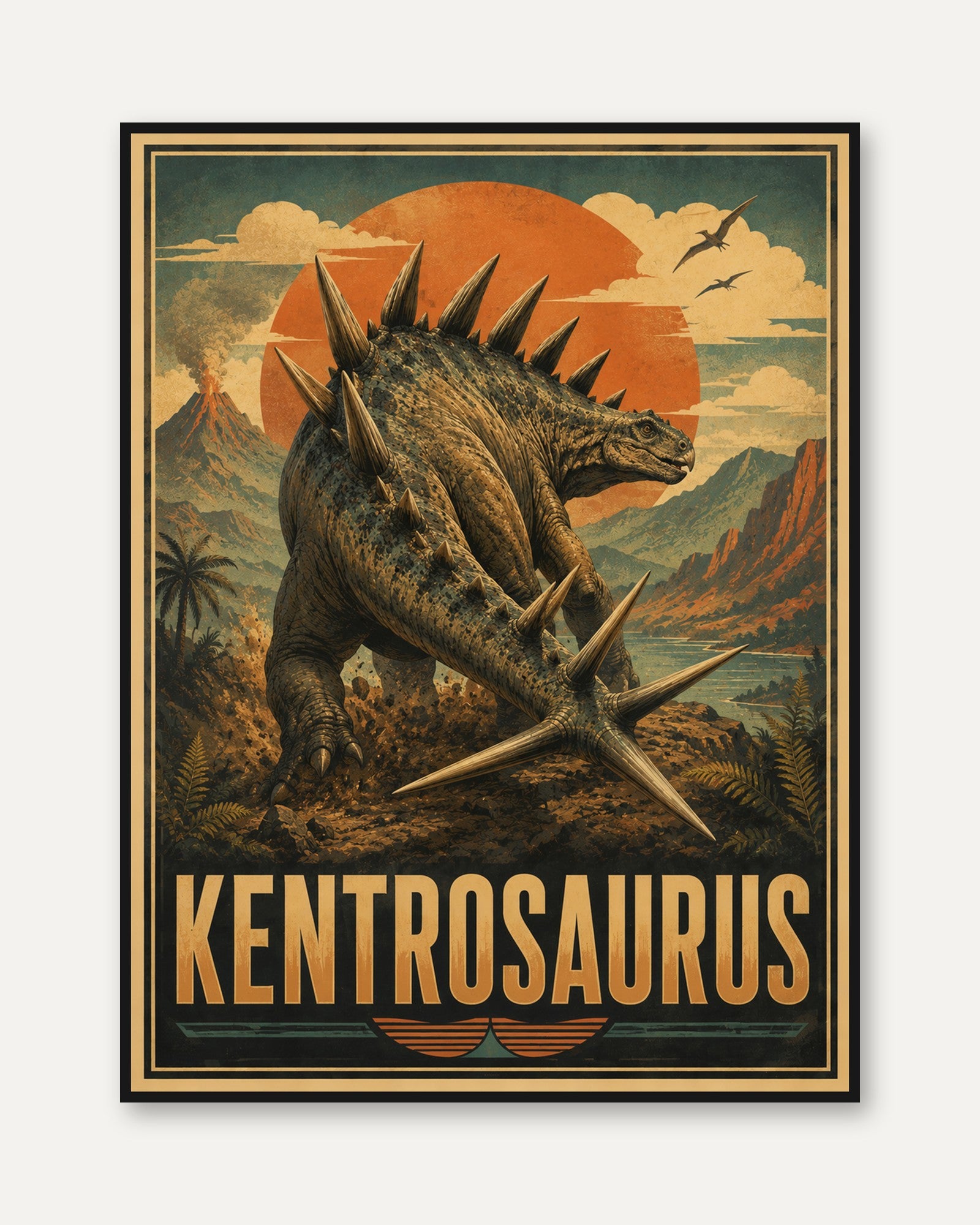 Kentrosaurus Dinosaur Print - framed