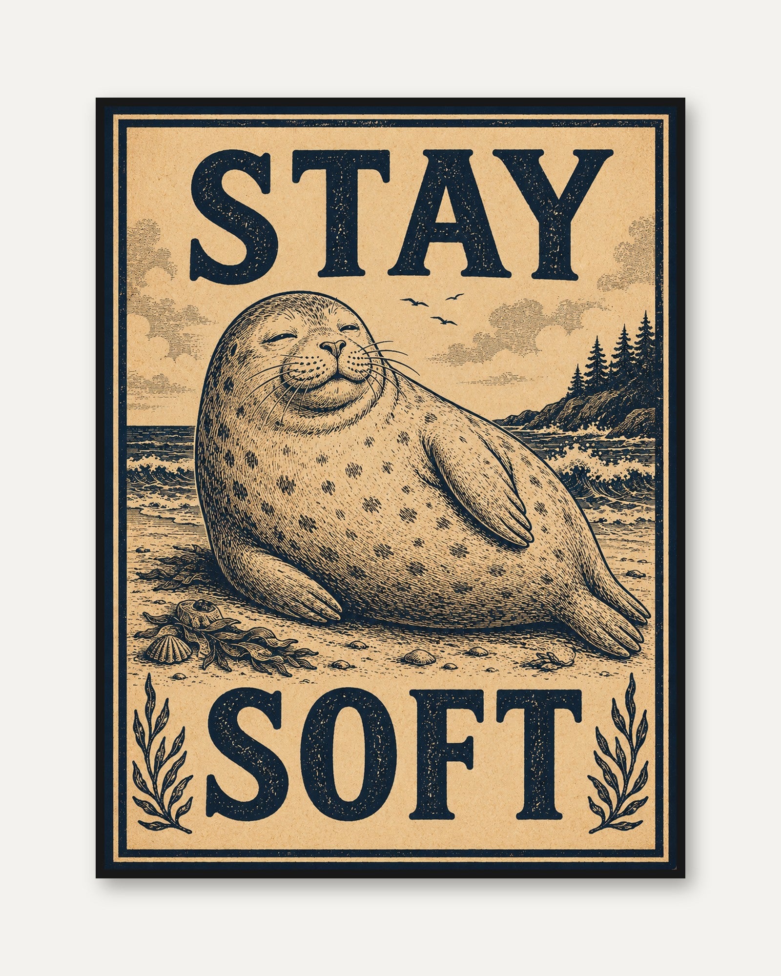 Coastal Seal Print - framed