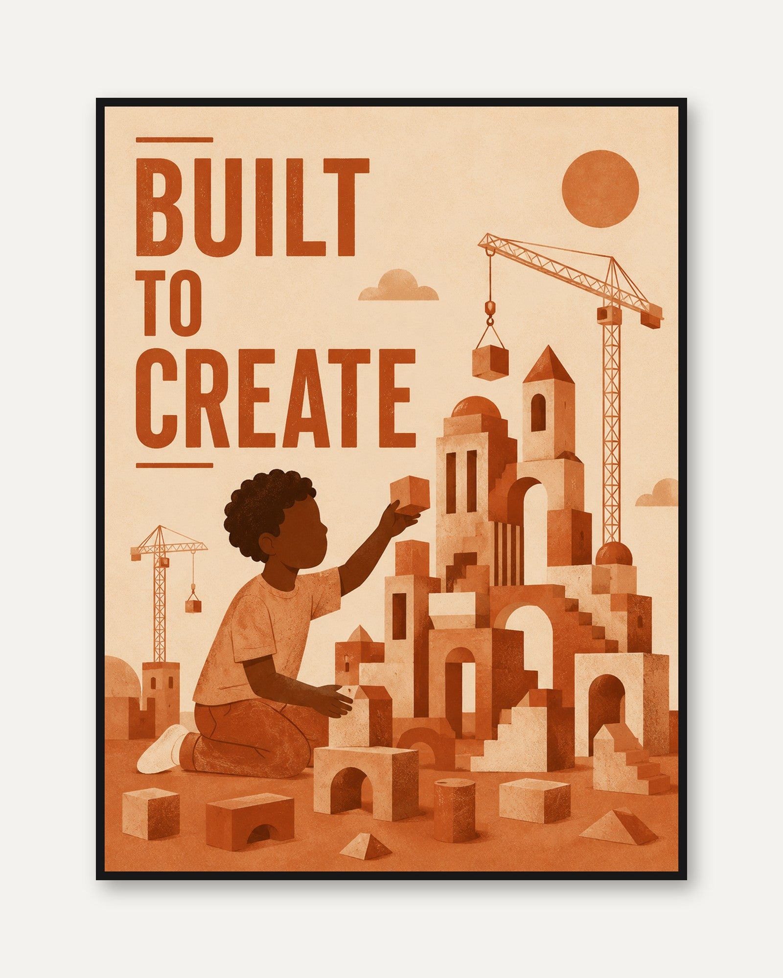 Kids Room Wall Art – Built To Create Print - framed