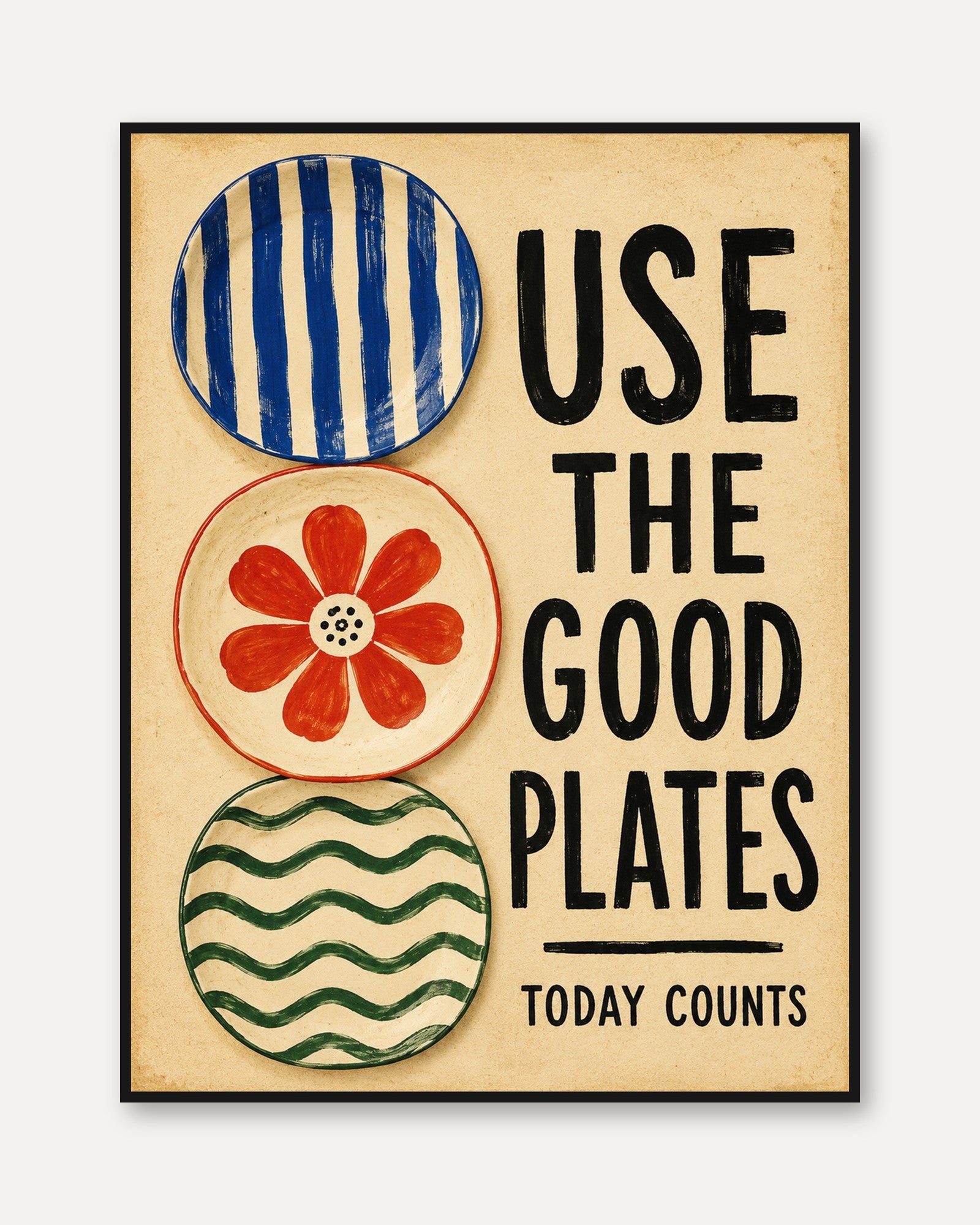 Kitchen Quote Wall Art - framed