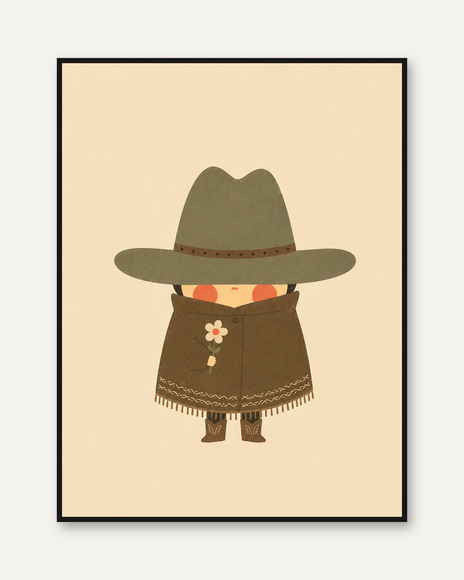 Cowboy Nursery Wall Art – Western Kids Room Decor - framed