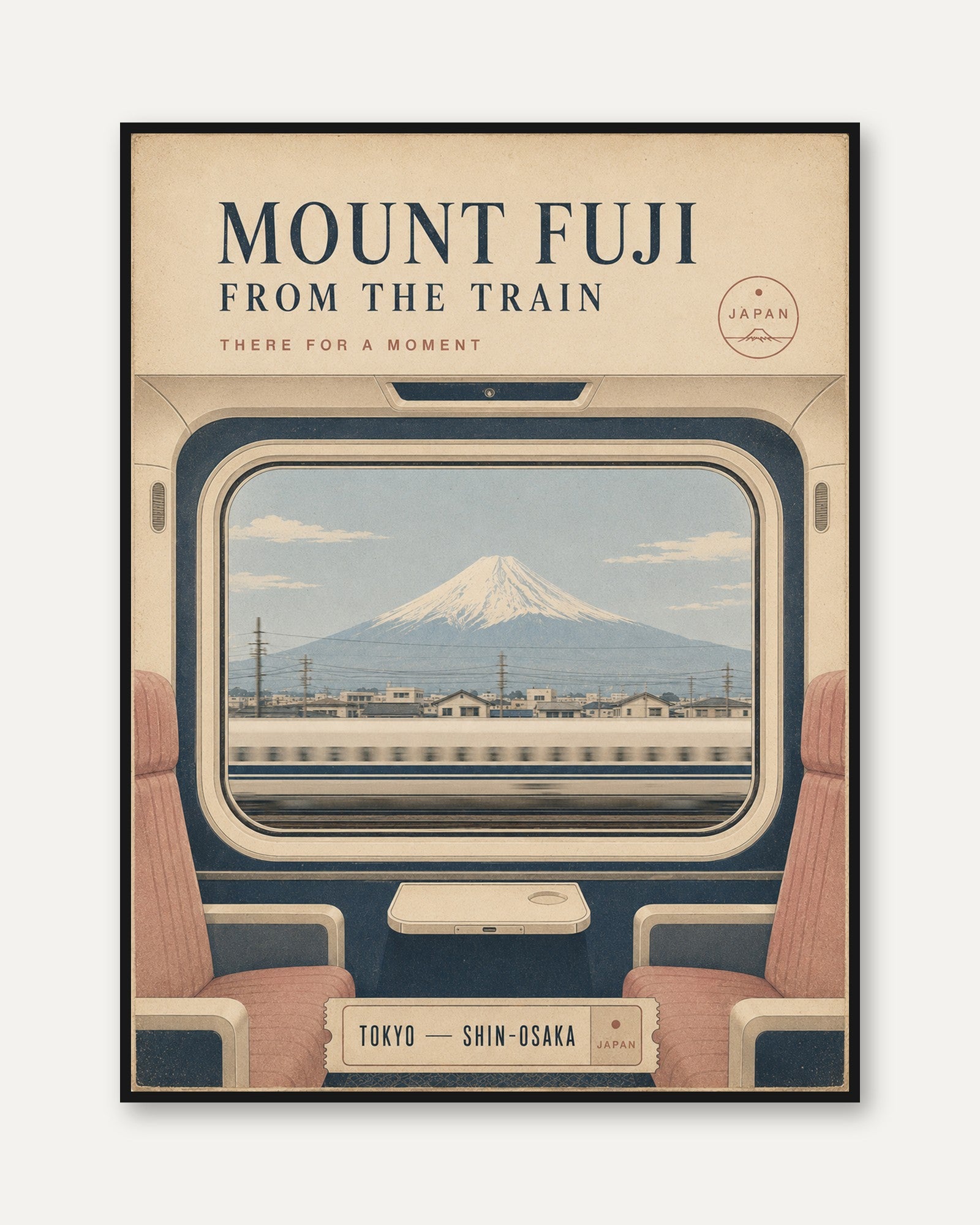 Mount Fuji Travel Poster – Japanese Railway Print - framed